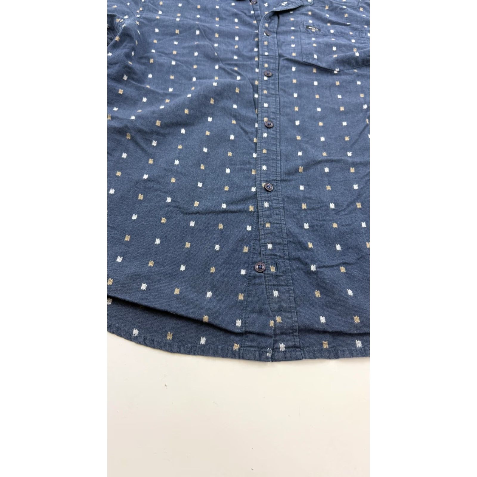 RVCA RVCA Shirt Men Short Sleeve Button-Up Blue Geometric Pattern Regular Fit Size US M / EU 48-50 / 2 - 2 Thumbnail
