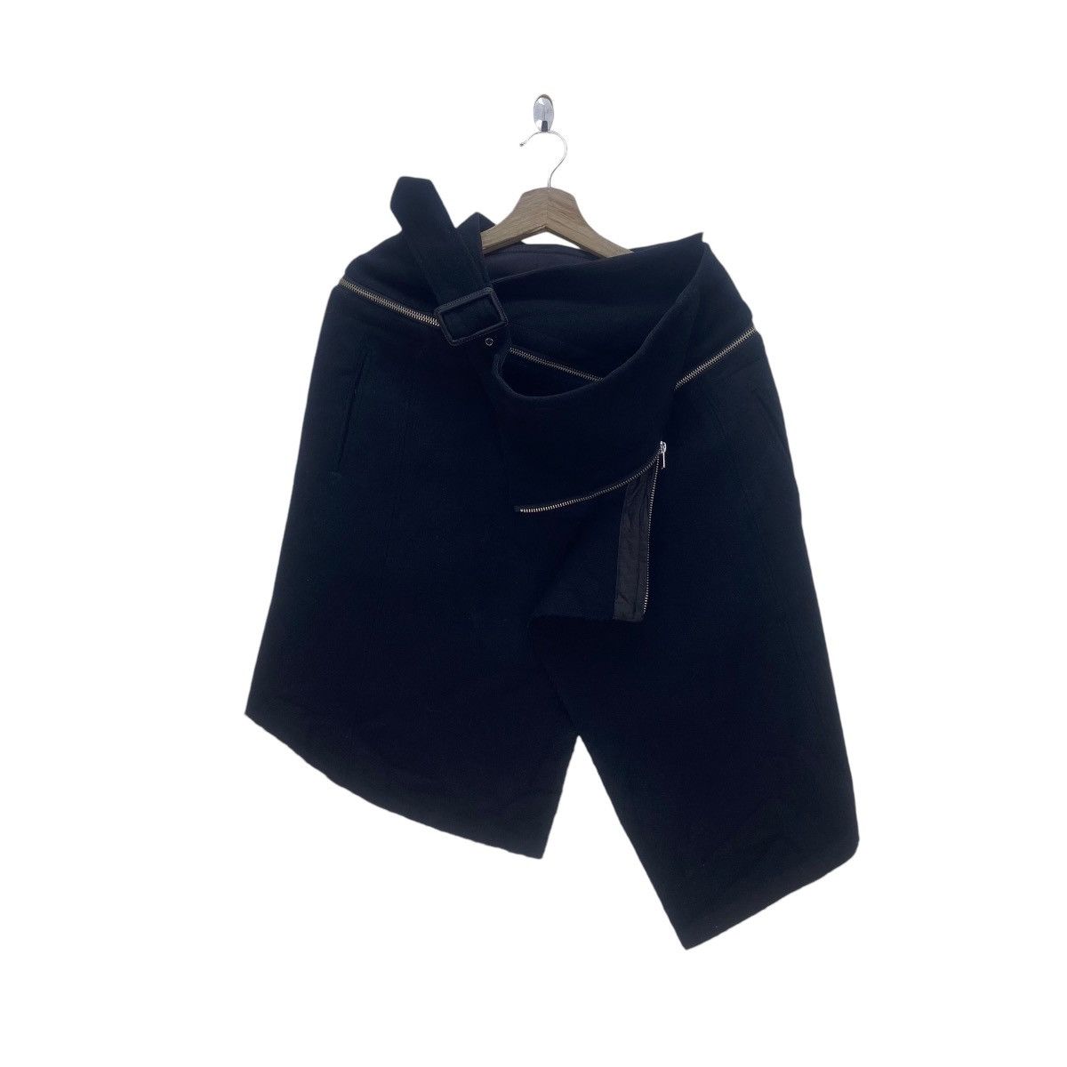 Yohji Yamamoto Yohji Yamamoto Zipper Distressed Wool Skirt Size 27" / US 4 / IT 40 - 2 Thumbnail