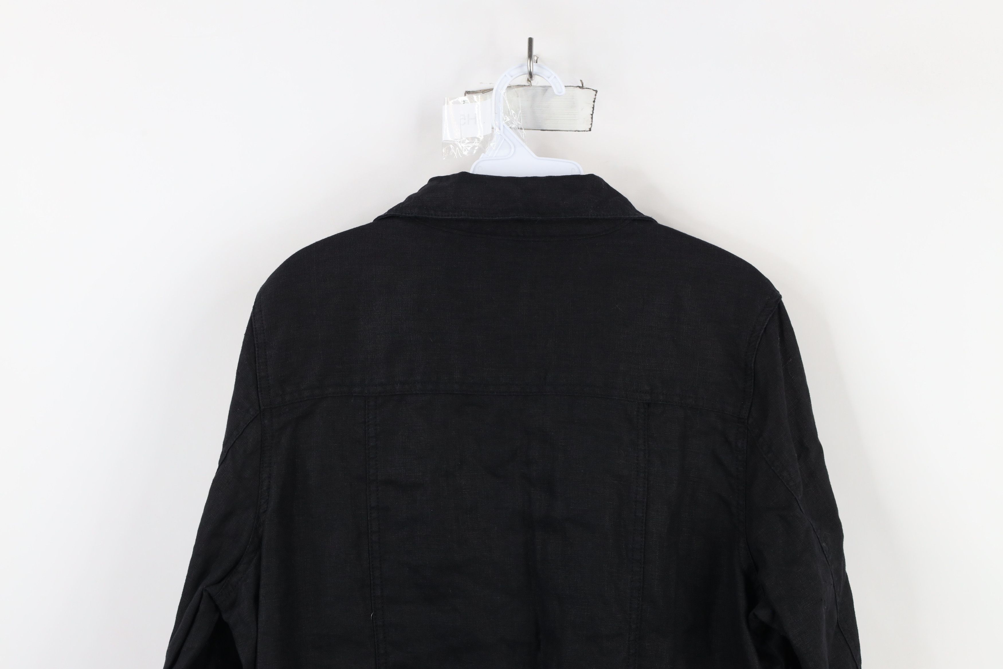 Vintage Lucy & Laurel Linen Full Button Trucker Jacket Black Size XL / US 12-14 / IT 48-50 - 14 Thumbnail