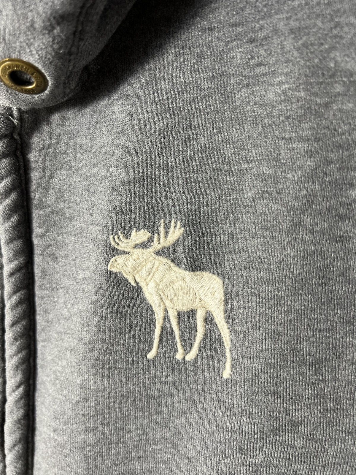 Abercrombie & Fitch Vintage Abercrombie & Fitch Moose Zip Hoodie Grey Size XL Size US XL / EU 56 / 4 - 6 Thumbnail
