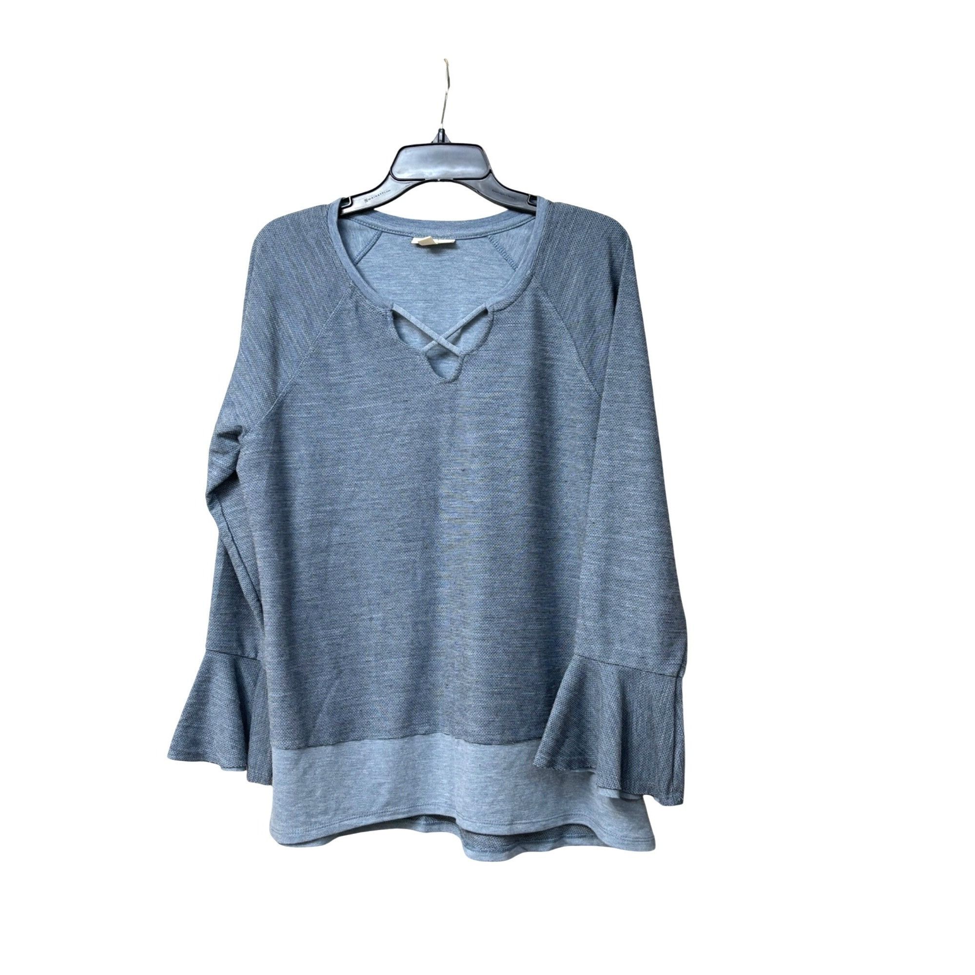 Style & Co Style & Co X-Front Bell-Sleeve Top, Steel Blue, Sz. XL Size XL / US 12-14 / IT 48-50 - 2 Thumbnail