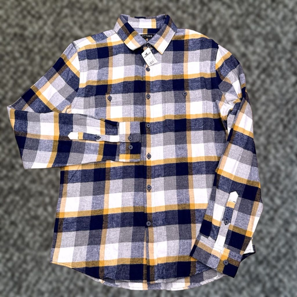 Express Express Shirt Mens M Button-Up Flannel Check Multicolor Cotton 4 Seasons Casual Travel Size US M / EU 48-50 / 2 - 1 Thumbnail