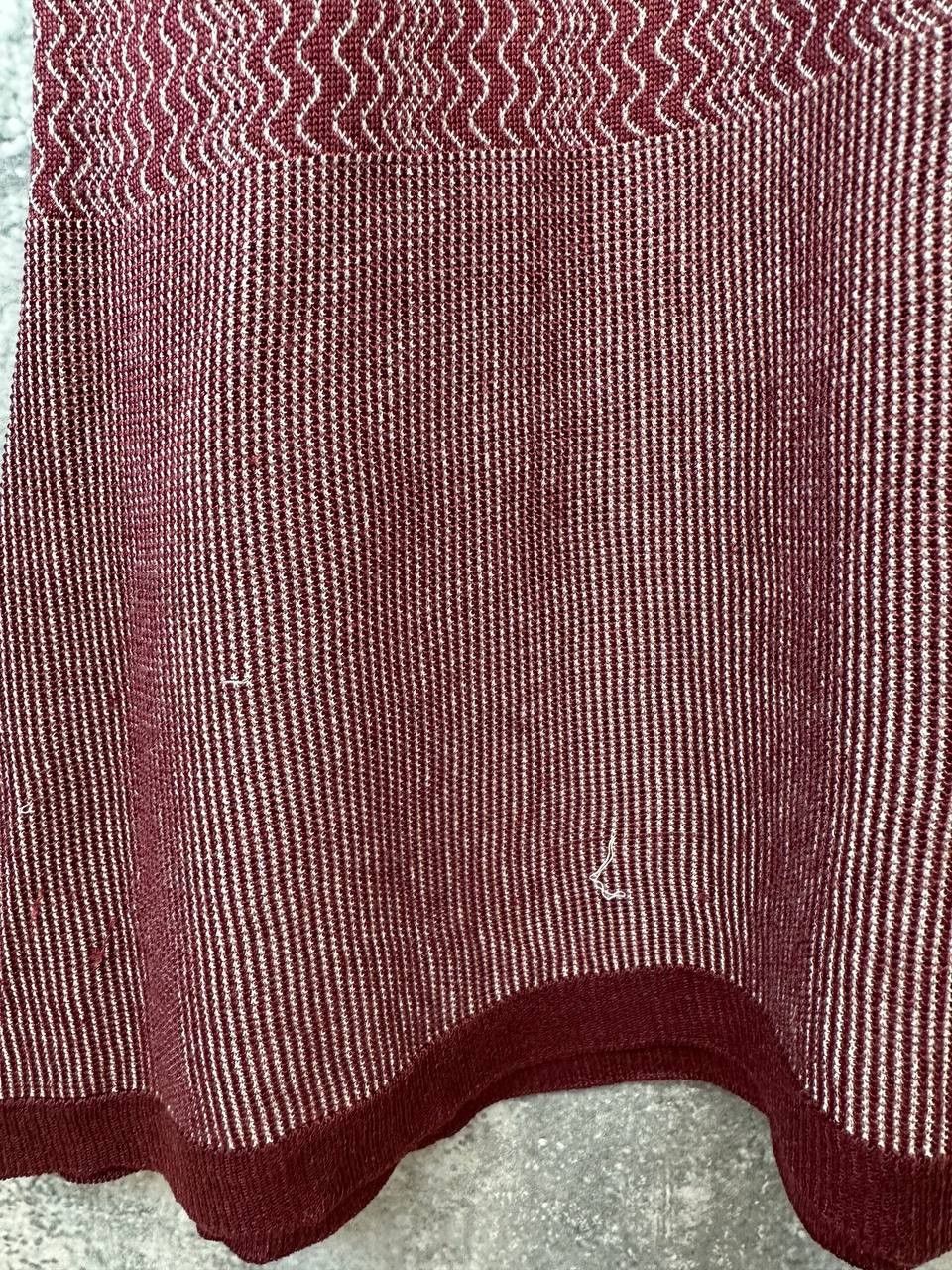 Prada Prada Knit Sheer Maxi Dress Burgundy Zigzag Pattern Italy Size L / US 10 / IT 46 - 16 Thumbnail