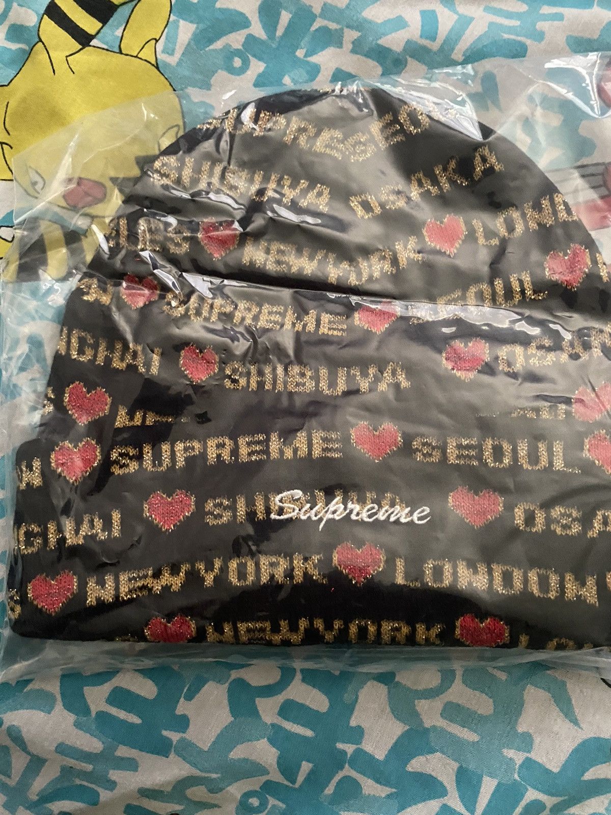 Supreme Supreme Hearts Beanie Black FW24 Size ONE SIZE - 3 Thumbnail