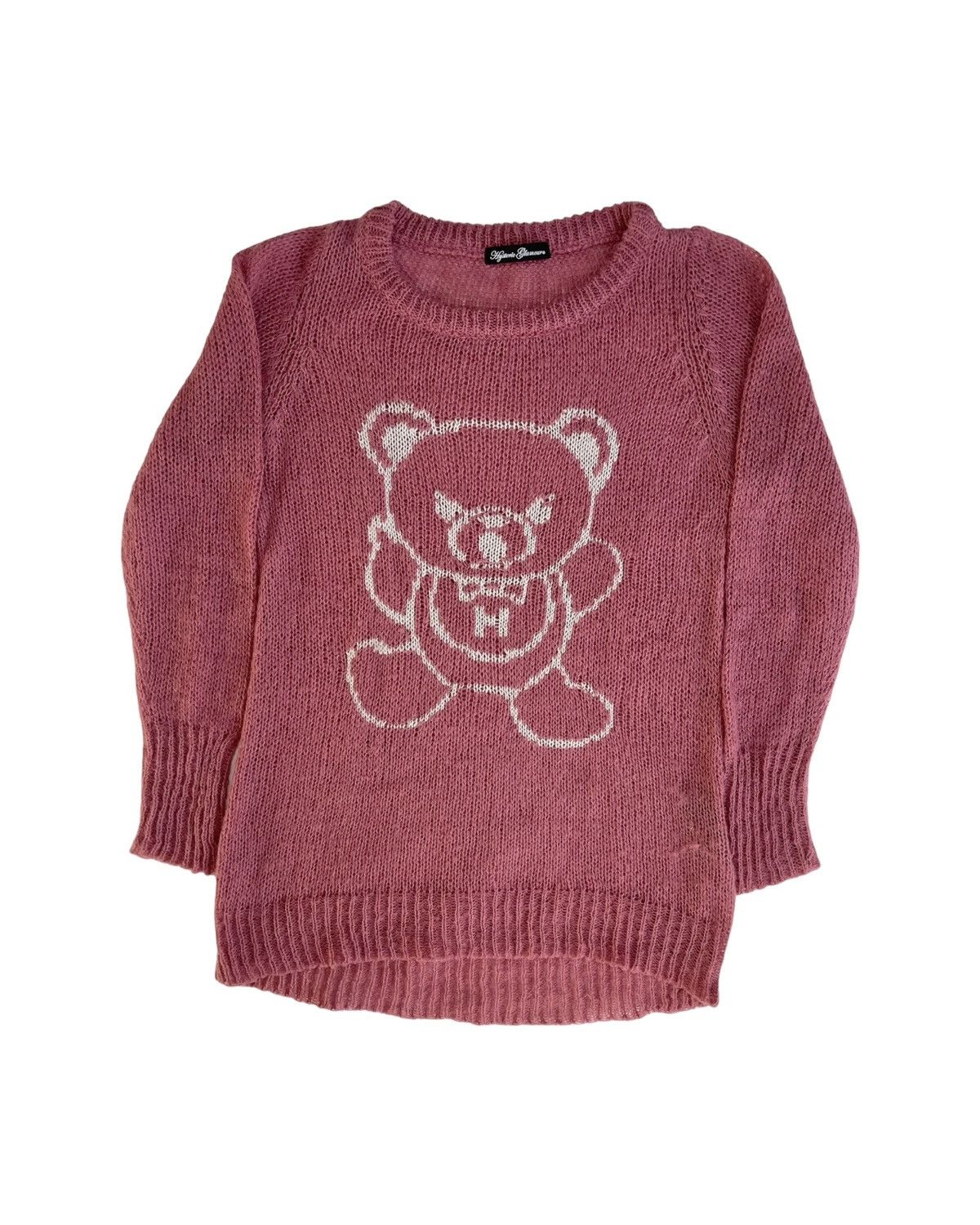 image of Hysteric Glamour Fck You Bear Loose Acrylic/nylon/mohair Blend Knit in Pink, Women's (Size Medium)