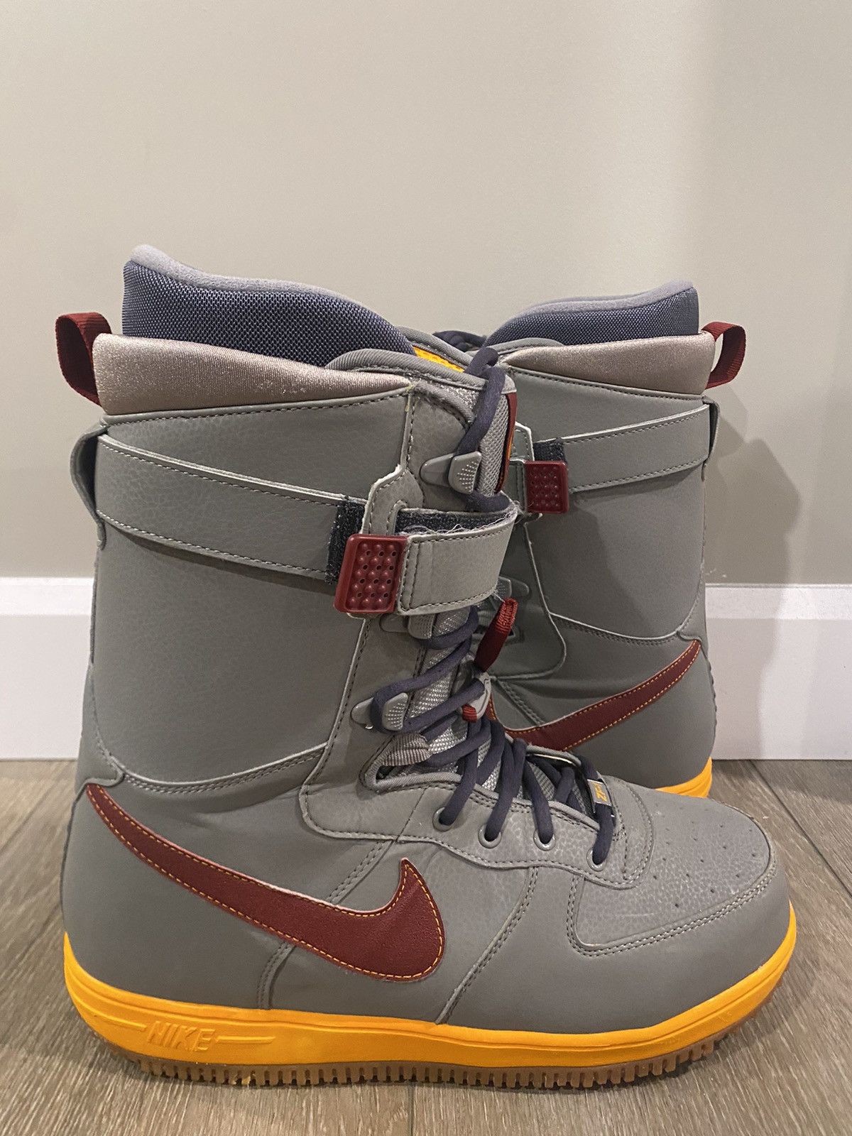 Nike Zoom Force 1 Snowboard Boots Grey Orange Maroon - Men\'s Size 11 NIKE INC Air Force 1  main image 3