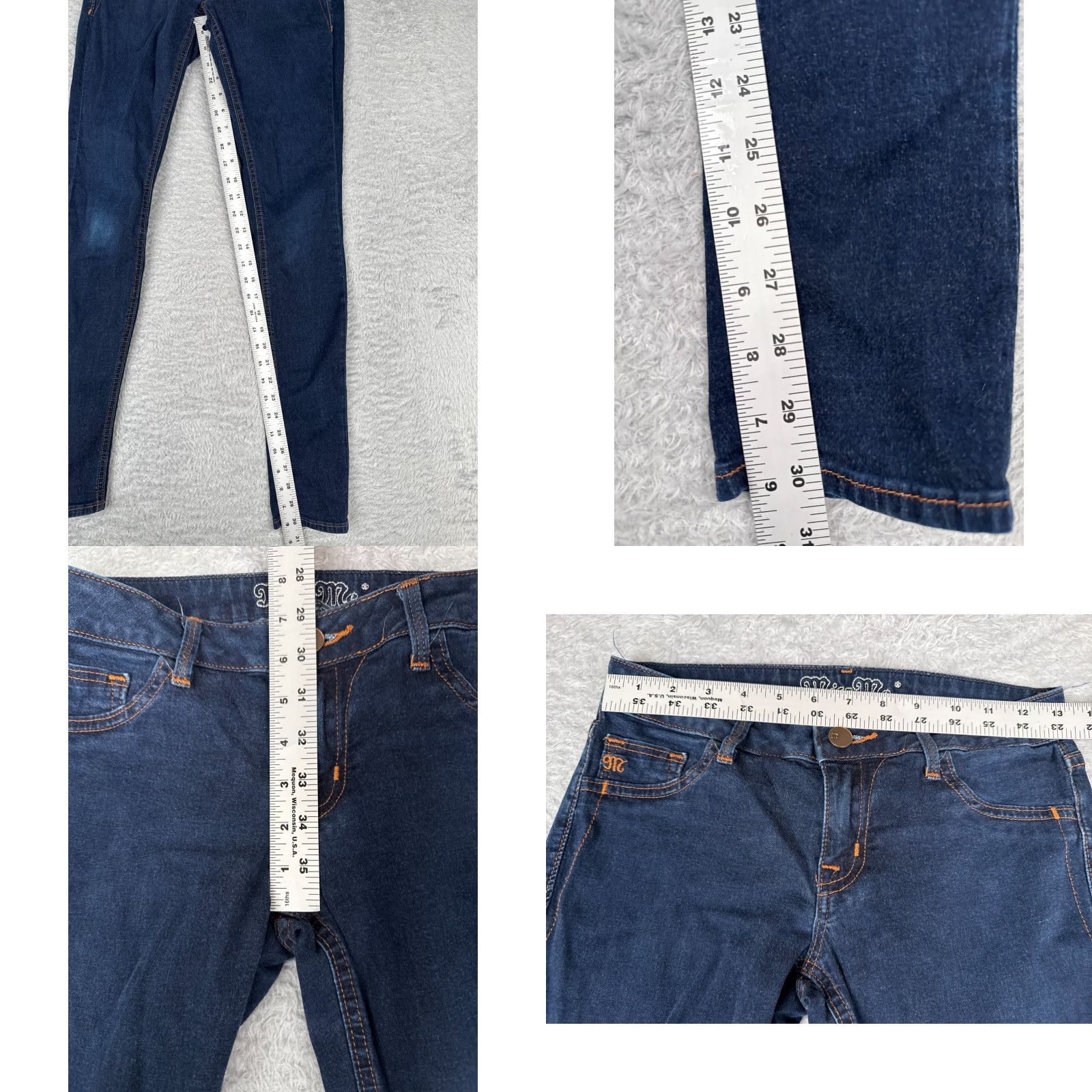 Miss Me Miss Me Jeans Women 27 Blue Denim Ashley Low Rise Jegging Dark Wash Cotton 27x30 Size 27" / US 4 / IT 40 - 8 Thumbnail