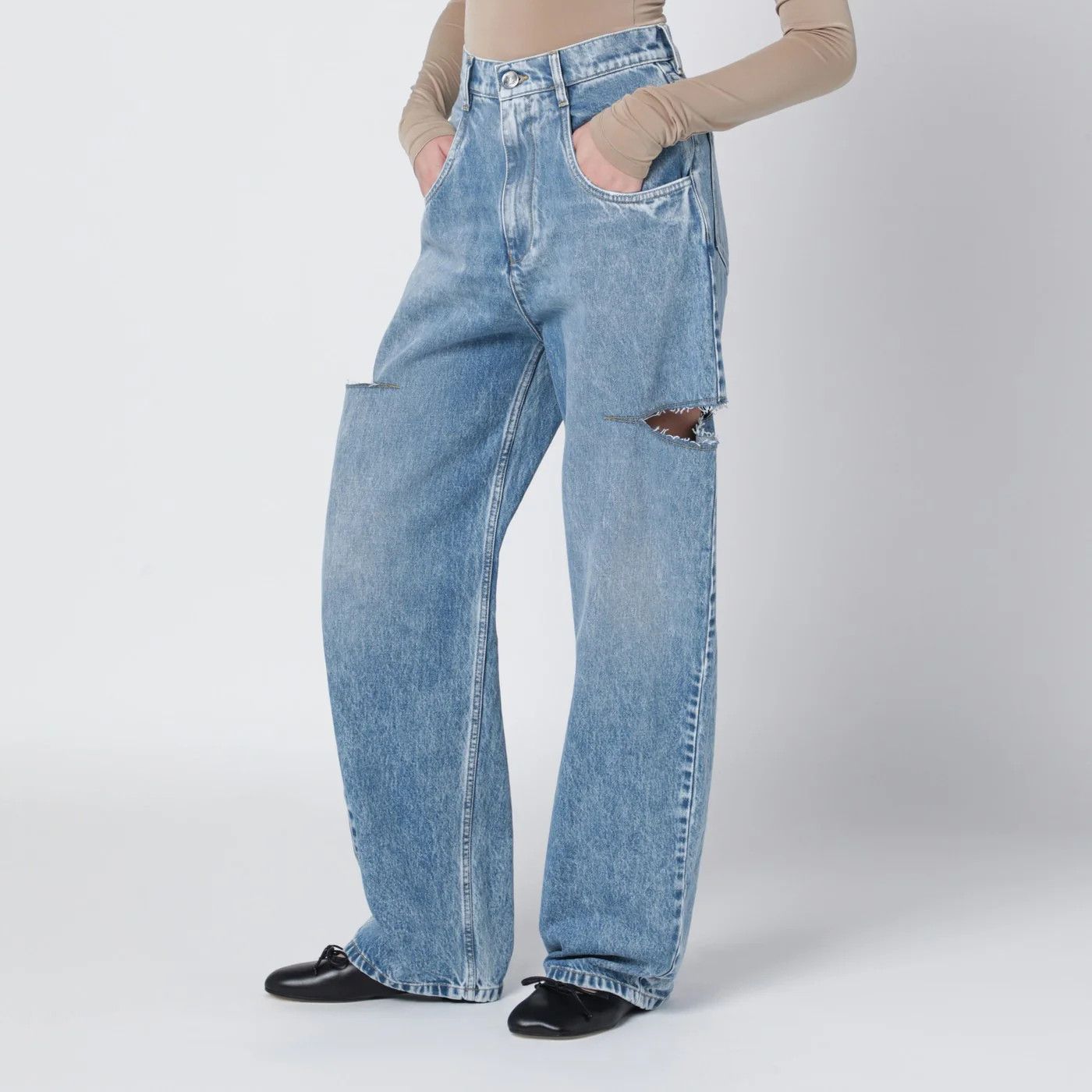 Maison Margiela o1d2blof0426 Jeans with Drawstrings in Light Blue Size 26" / US 2 / IT 38 - 3 Thumbnail