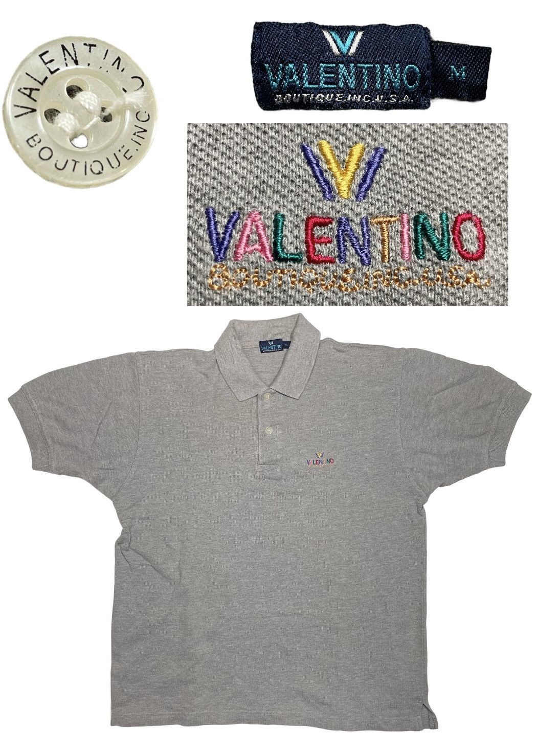 Designer × Valentino × Vintage Vintage Valentino Boutique polo Shirt embroidery V Size US M / EU 48-50 / 2 - 1 Thumbnail