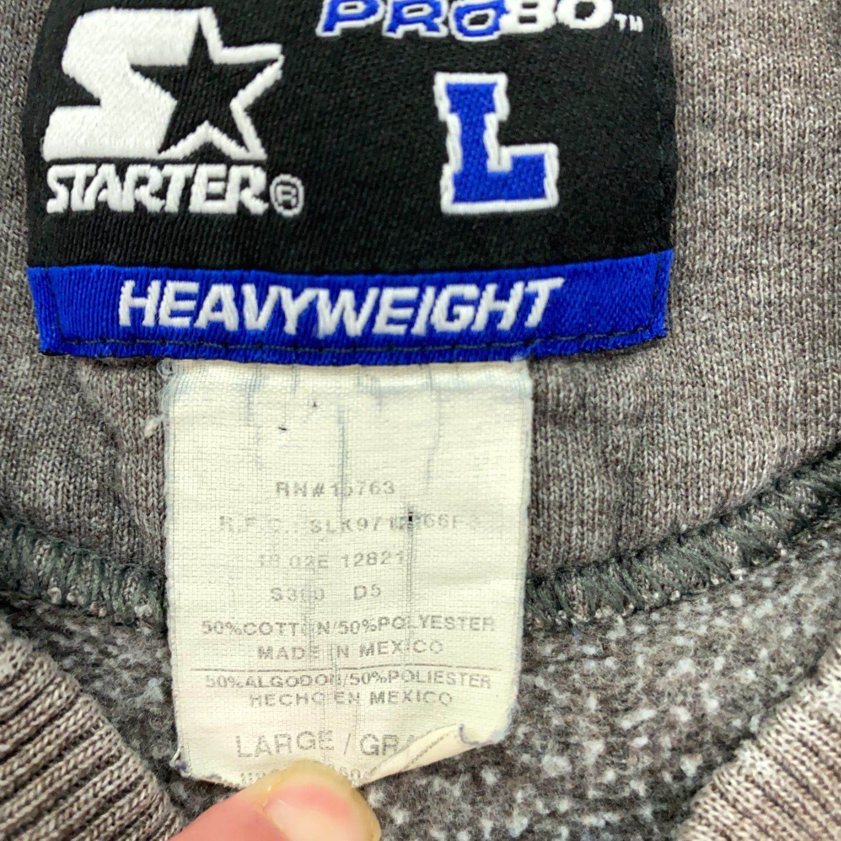 Starter VTG Starter Pro80 Sweatshirt Mens Large Gray Heavyweight Crew Pullover Plain 90s Size US L / EU 52-54 / 3 - 6 Thumbnail