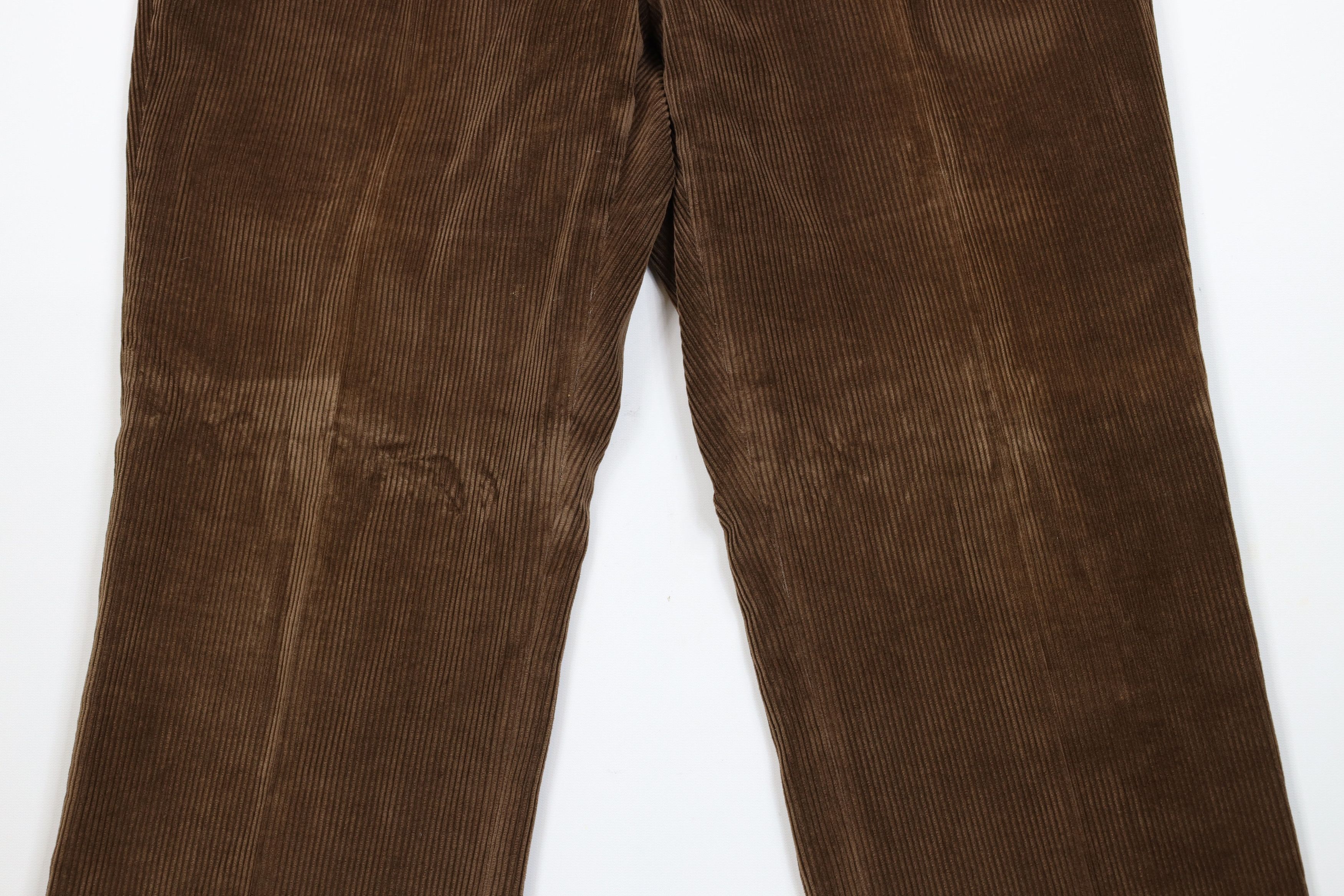 Lands' End × Vintage Vintage 90s Lands End Wide Leg Corduroy Pants Brown USA Size US 35 - 3 Thumbnail