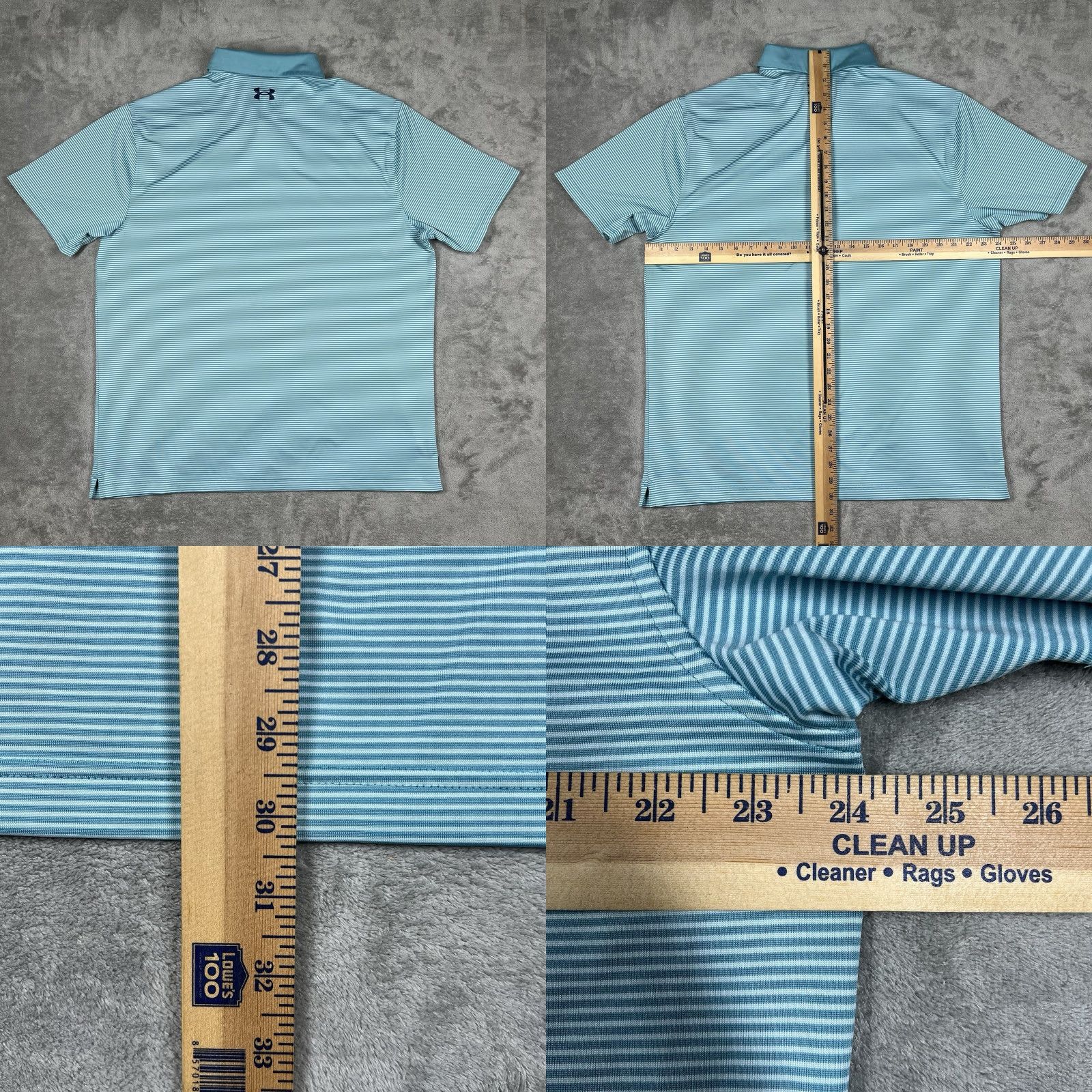 Under Armour Under Armour Polo Shirt Men XL Athletic Golf Blue Stripe Iso-Chill Short Sleeve Size US XL / EU 56 / 4 - 8 Thumbnail