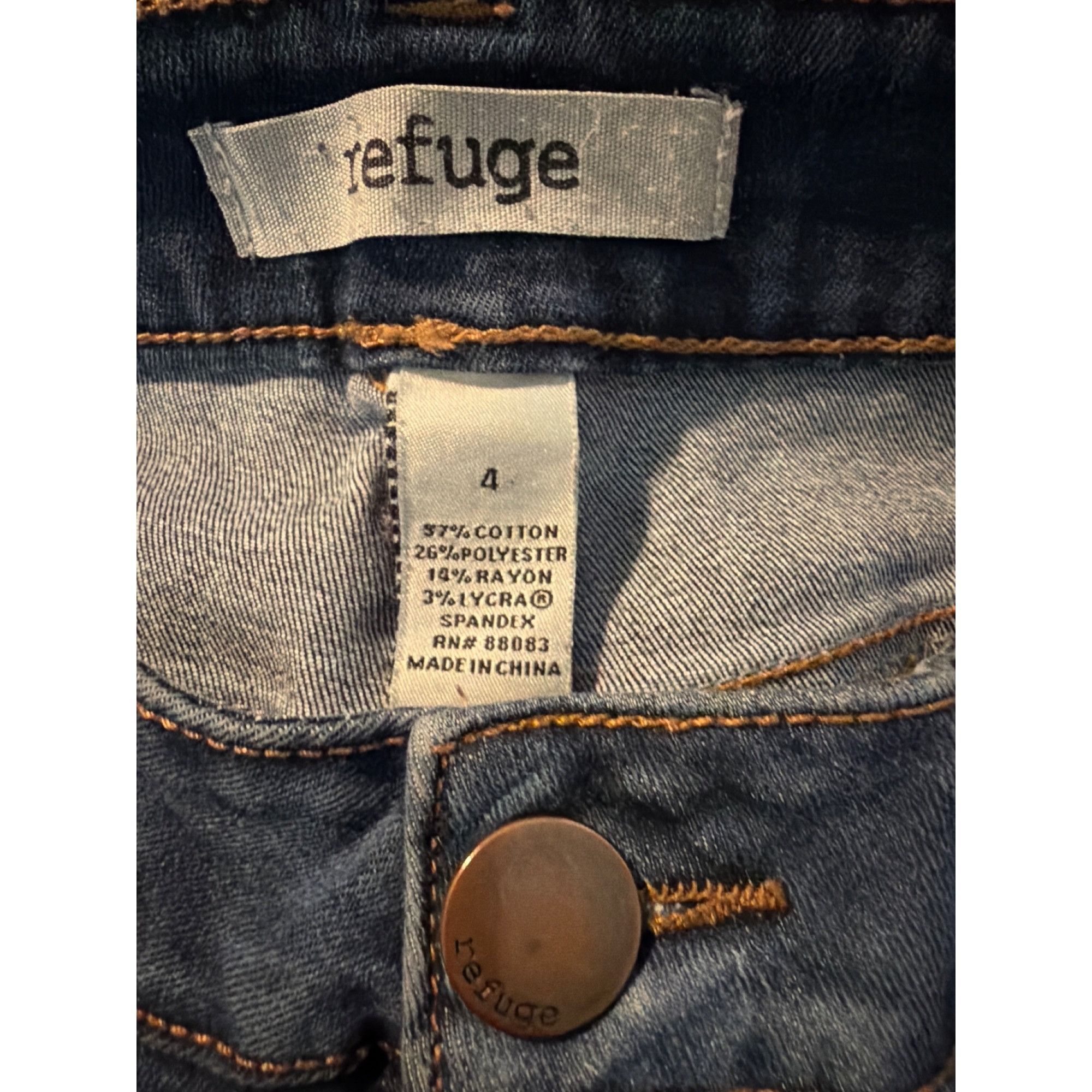 Other Refuge Cropped Distressed Skinny Jeans Dark Wash Raw Hem Fau Size 27" / US 4 / IT 40 - 5 Thumbnail