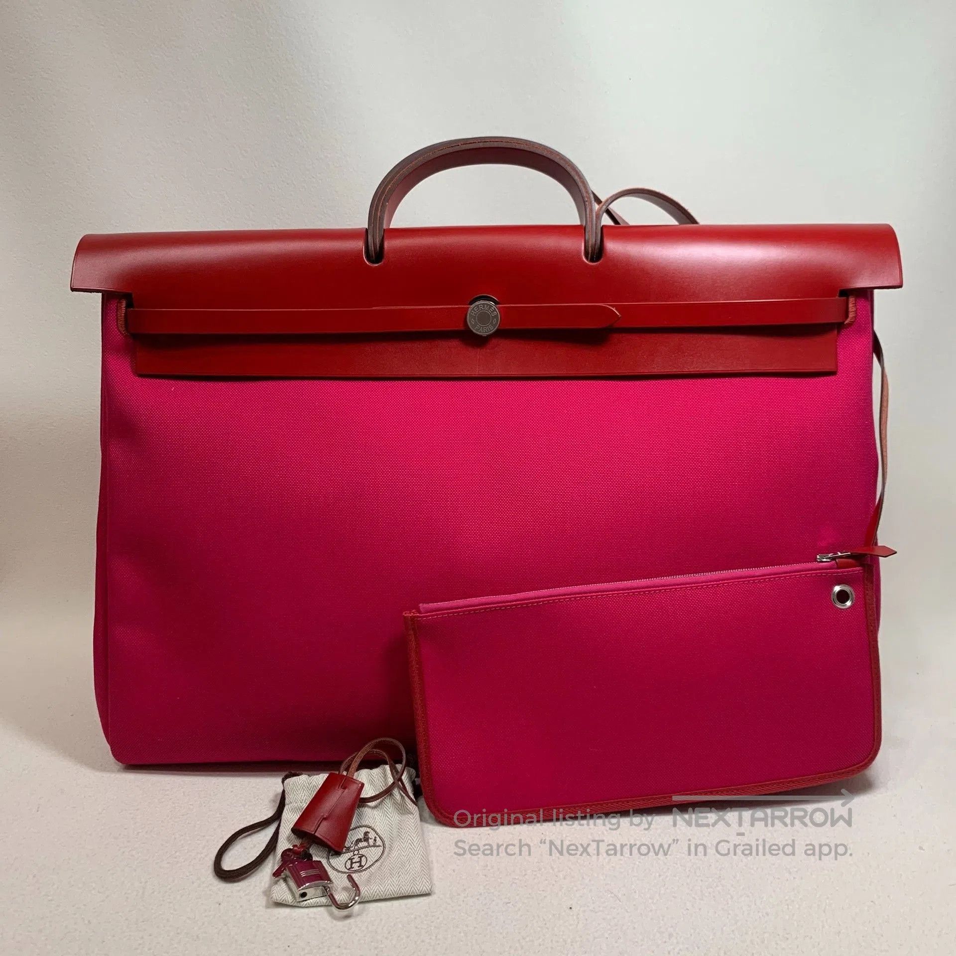 Hermes Hermes Herbag50 Leather Canvas Shoulder Bag. Size ONE SIZE - 1 Thumbnail