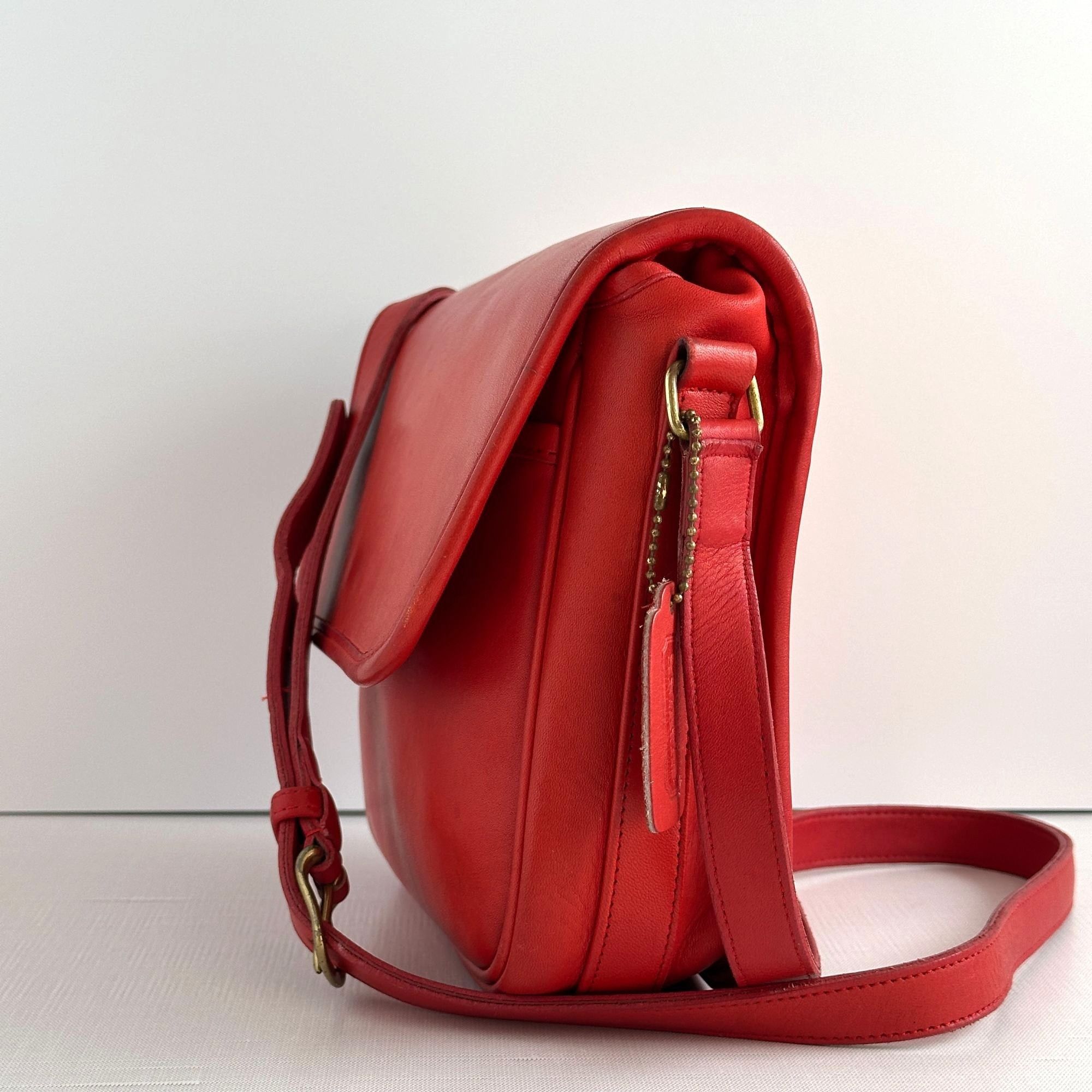 Coach Vintage 1980s Coach Red Tailored Pouch 4110 Made in NYC Size ONE SIZE - 3 Thumbnail