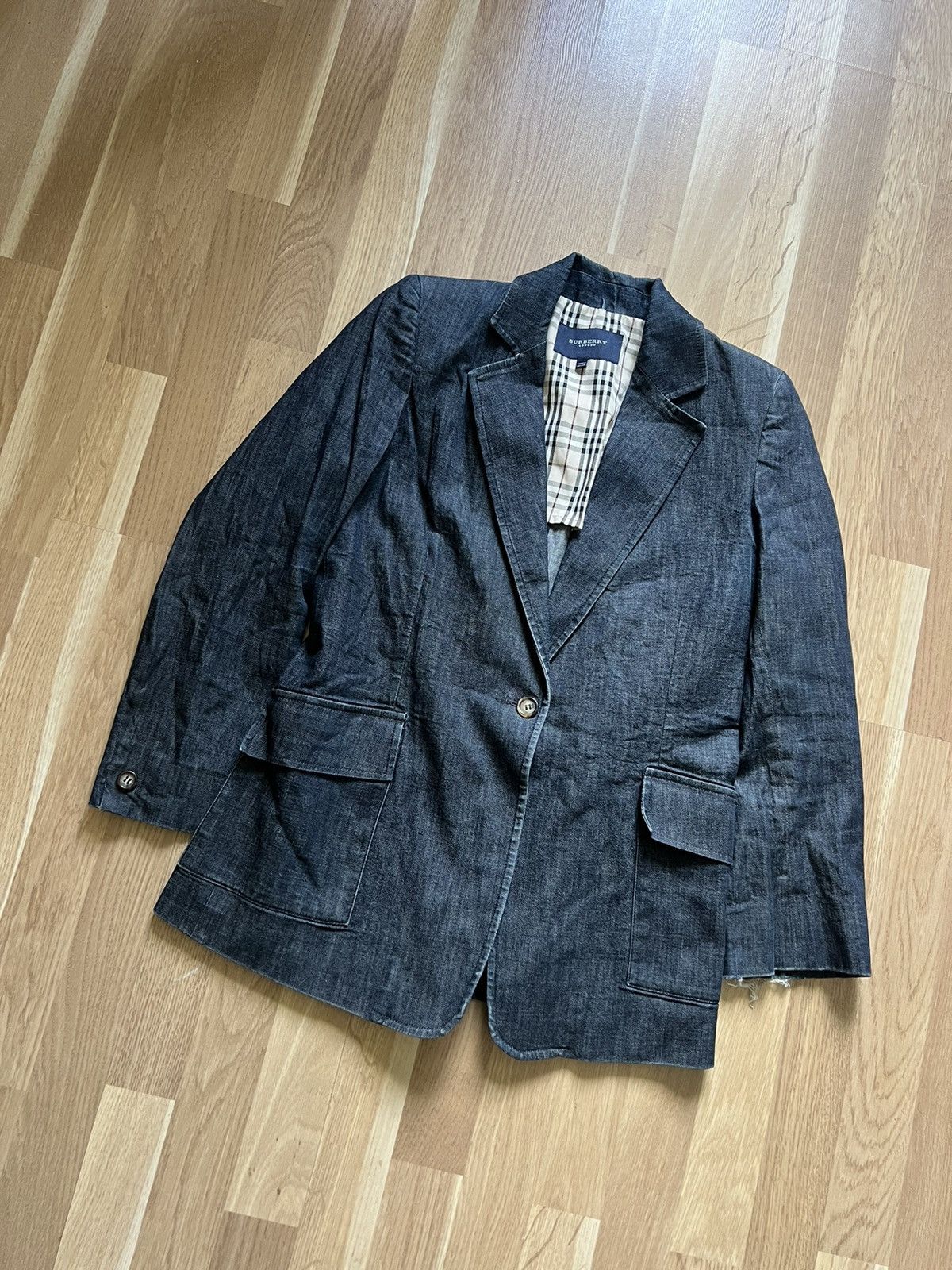 Burberry × Vintage Burberry vintage blazer plaid women avant garde 90s Size M / US 6-8 / IT 42-44 - 2 Thumbnail