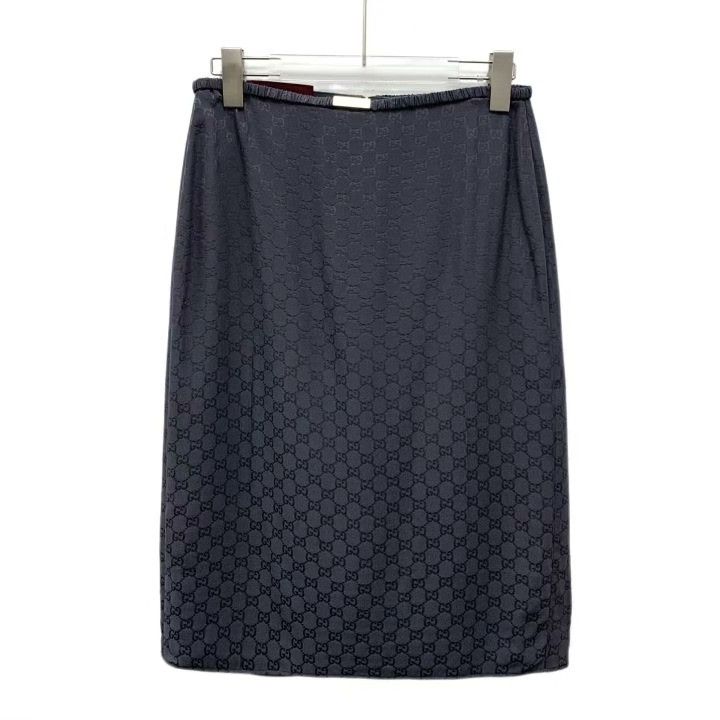 Gucci Gucci Black Logo Pattern Back Slit Skirt Size 38" / US 16 / IT 52 - 1 Thumbnail