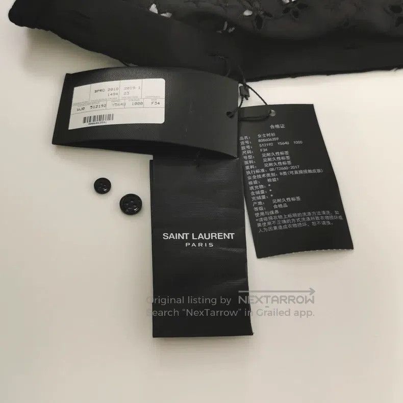 Saint Laurent Paris Saint Laurent Paris Black Openwork Star Shirt Size XXS / US 00 / IT 34 - 3 Thumbnail
