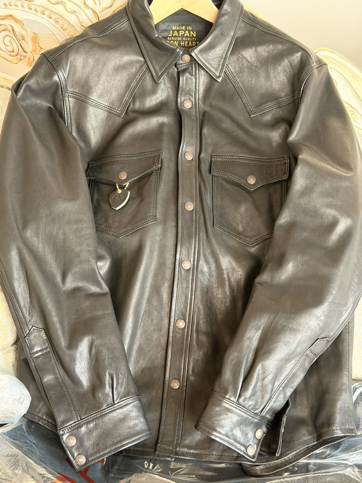 Iron Heart New IHSH-164 IRON HEART Men’s Deer Leather Jacket Overshirt Size US XXL / EU 58 / 5 - 1 Thumbnail