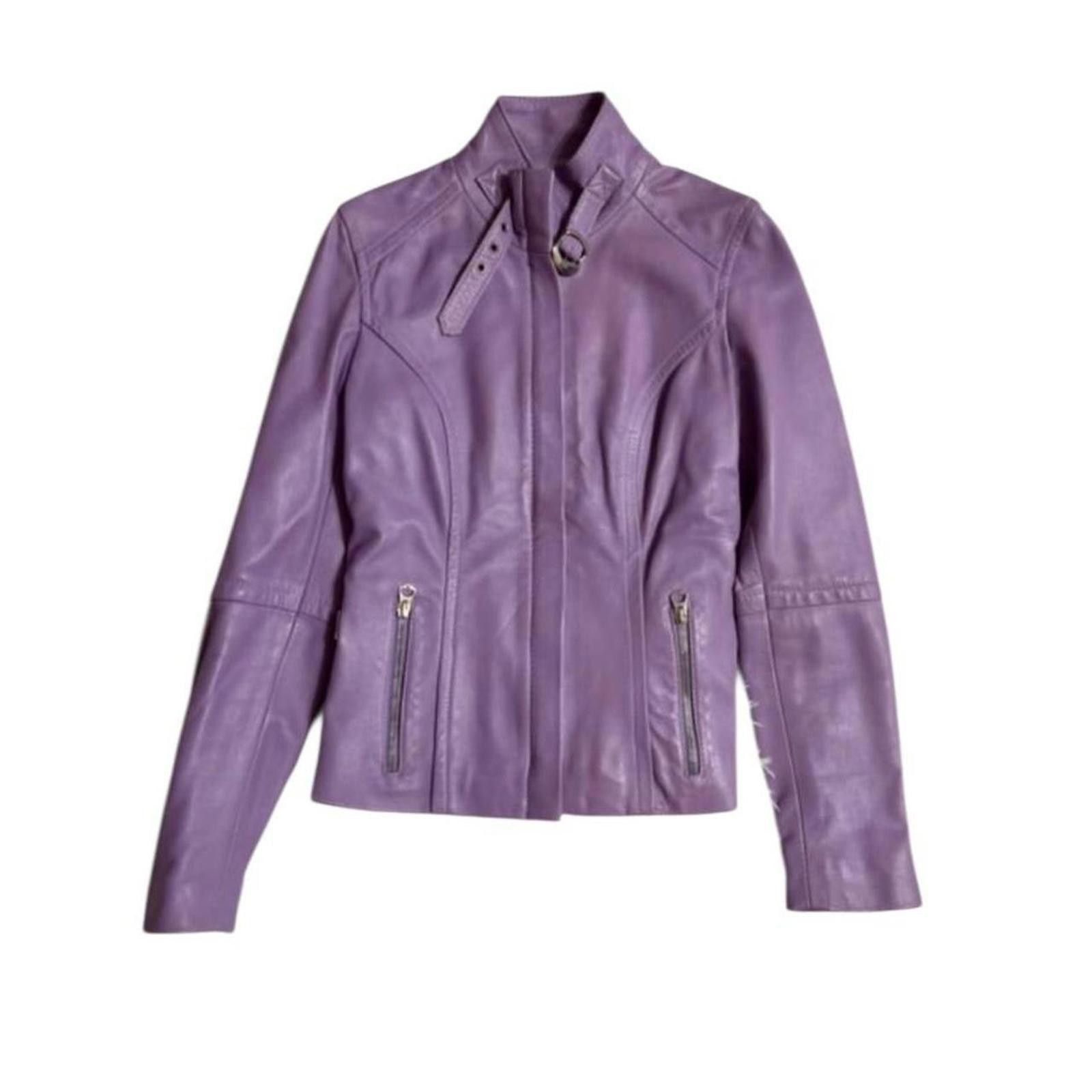 Other Genuine leather whimsy goth purple slim fit leather jacket Size XS / US 0-2 / IT 36-38 - 4 Thumbnail