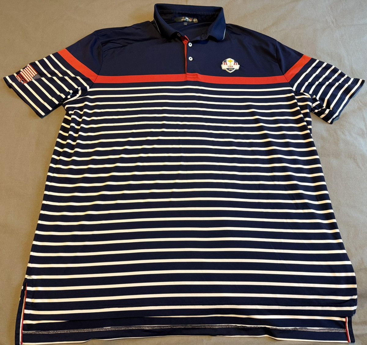 RLX Ralph Lauren RLX Ralph Lauren Golf Polo Shirt Blue USA Ryder Cup 2018 Size US XXL / EU 58 / 5 - 1 Thumbnail