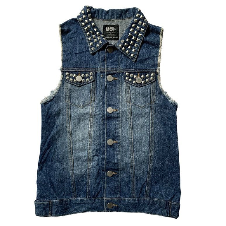 Japanese Brand Glad news japan skull y2k punk grunge denim vest Size US S / EU 44-46 / 1 - 5 Thumbnail