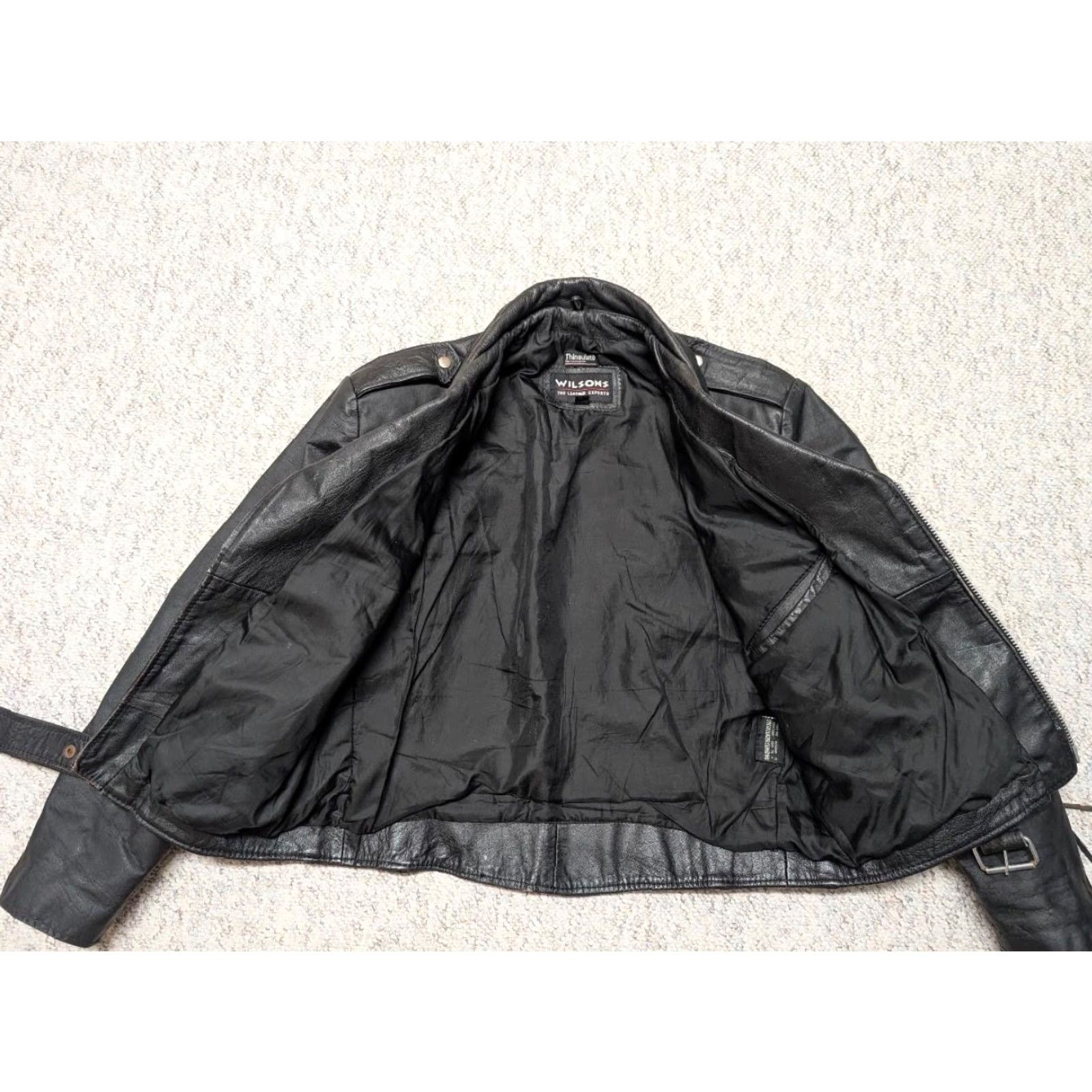 Vintage VINTAGE Wilsons motorcycle jacket M black leather 40 Open Road 1990s Mens Size US M / EU 48-50 / 2 - 6 Thumbnail