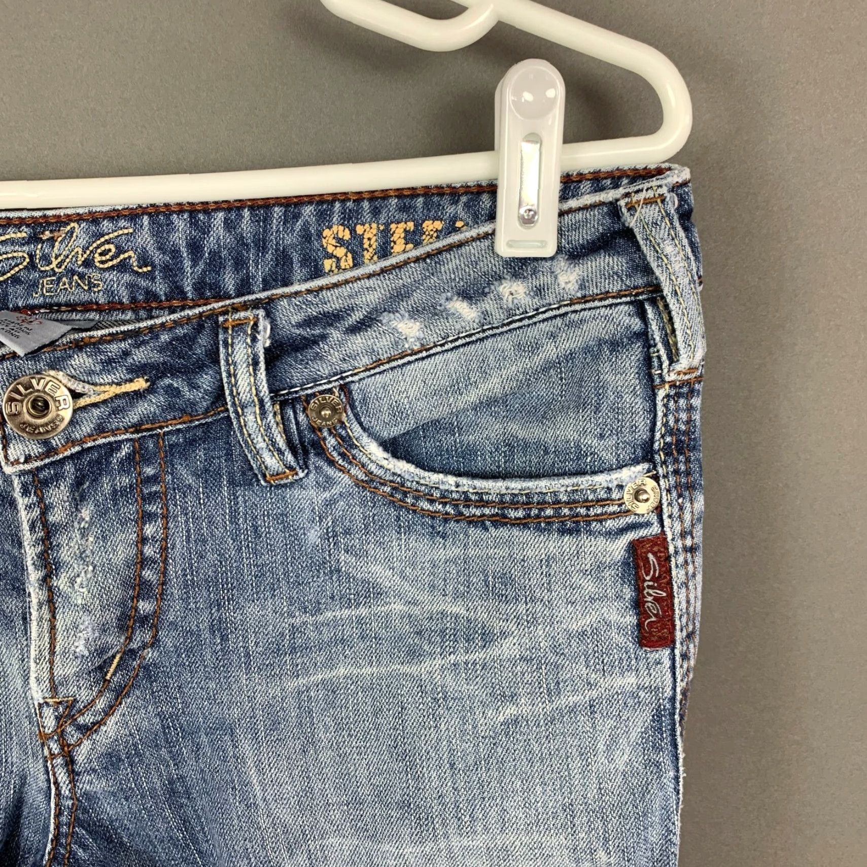 Silver Jeans Co. Silver Jeans STEEL Bootcut Denim Size 29 x 33 Women Jeans Blue Regular 98% Cotton 2% Spandex Size 29" - 3 Thumbnail