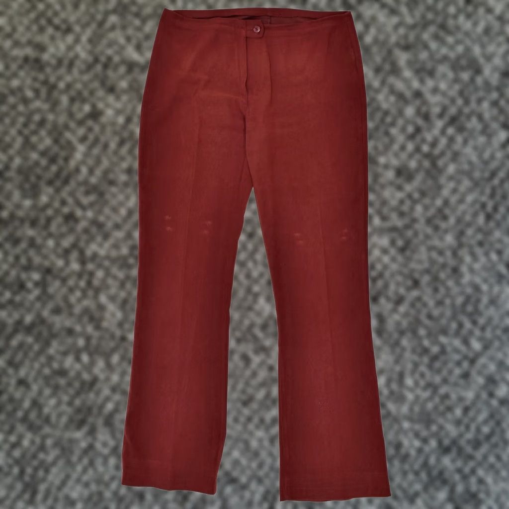 Vintage VINTAGE Womens Bootcut Casual Trousers W31 L30 Burgundy Size 24" / US 00 / IT 34 - 1 Thumbnail