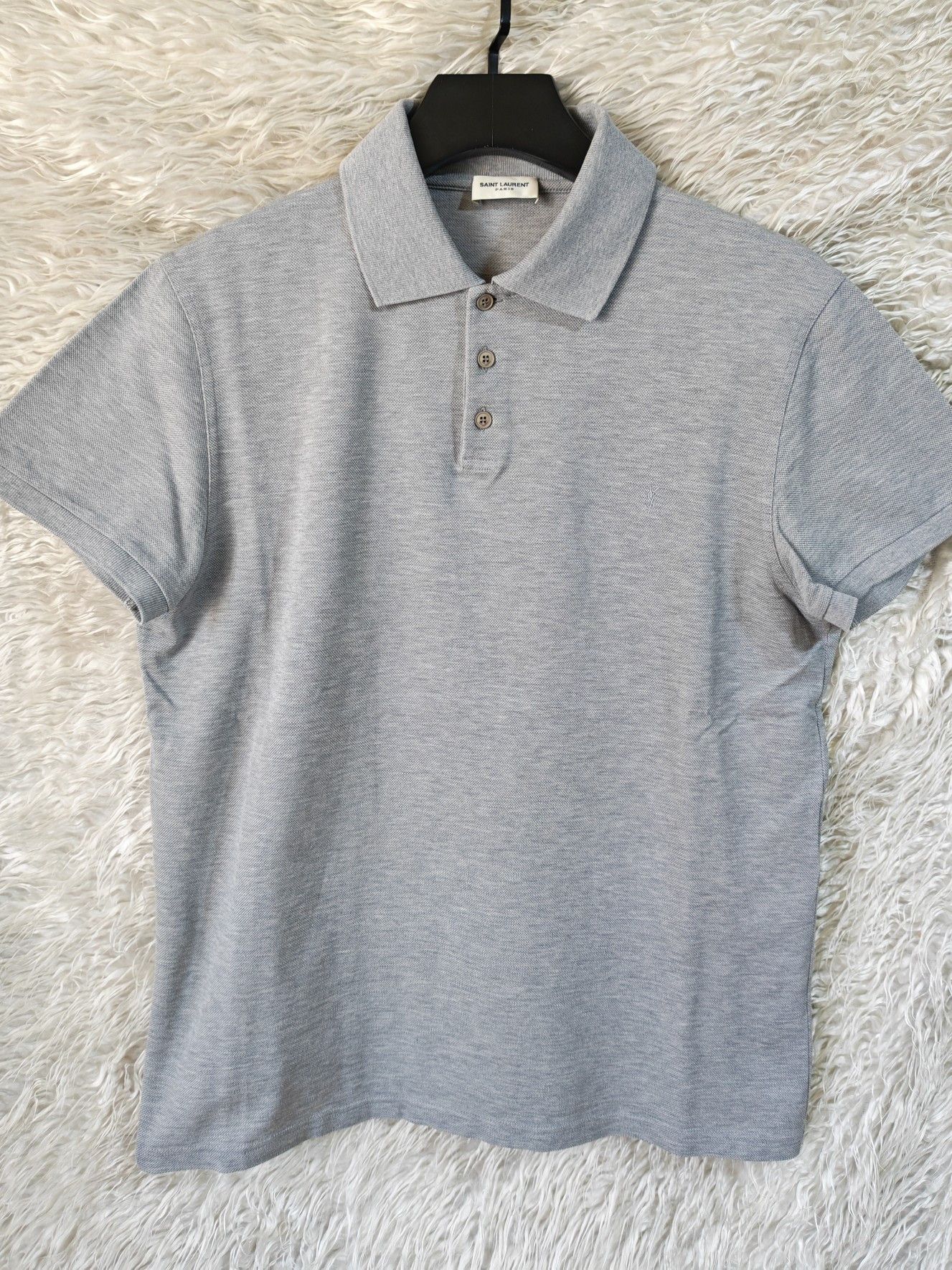 Saint Laurent Paris Saint Laurent Solid Polo Shirt Size M Size US M / EU 48-50 / 2 - 1 Thumbnail
