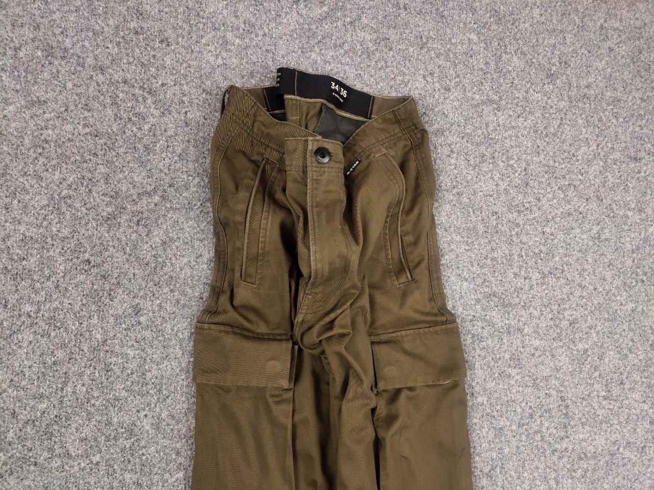 G-Star G Star Raw Renato Straight Military green Canvas Cargo Pants Size US 34 / EU 50 - 4 Thumbnail