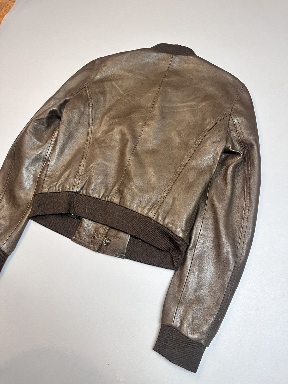 Dolce & Gabbana Dolce&Gabbana Lamb Skin Brown Bomber Jaket Size S / US 4 / IT 40 - 10 Thumbnail