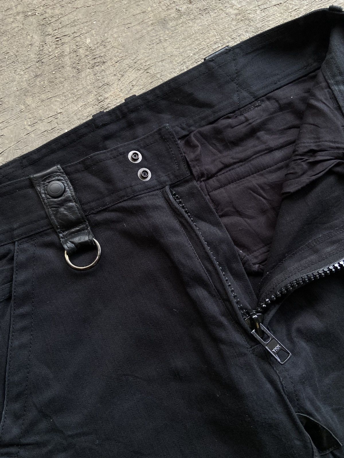 Japanese Brand 2000s P.D.W - Vkei Style Denim Leather Riders Pants Size US 33 - 4 Thumbnail