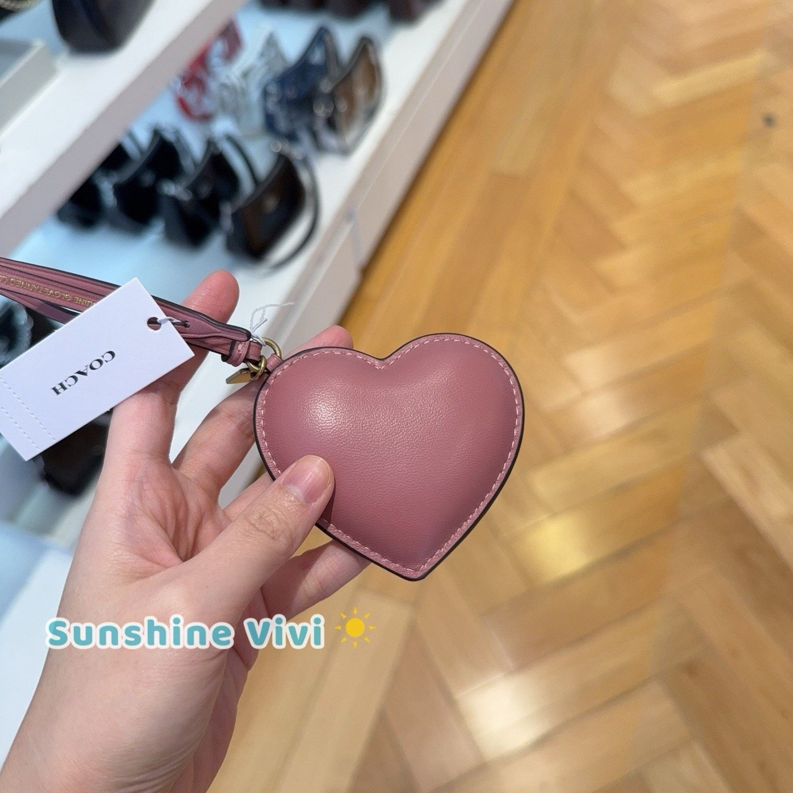 Coach NWT Coach Heart Puffy Bag Charm Peony Pink CCX45 Leather Size ONE SIZE - 3 Thumbnail