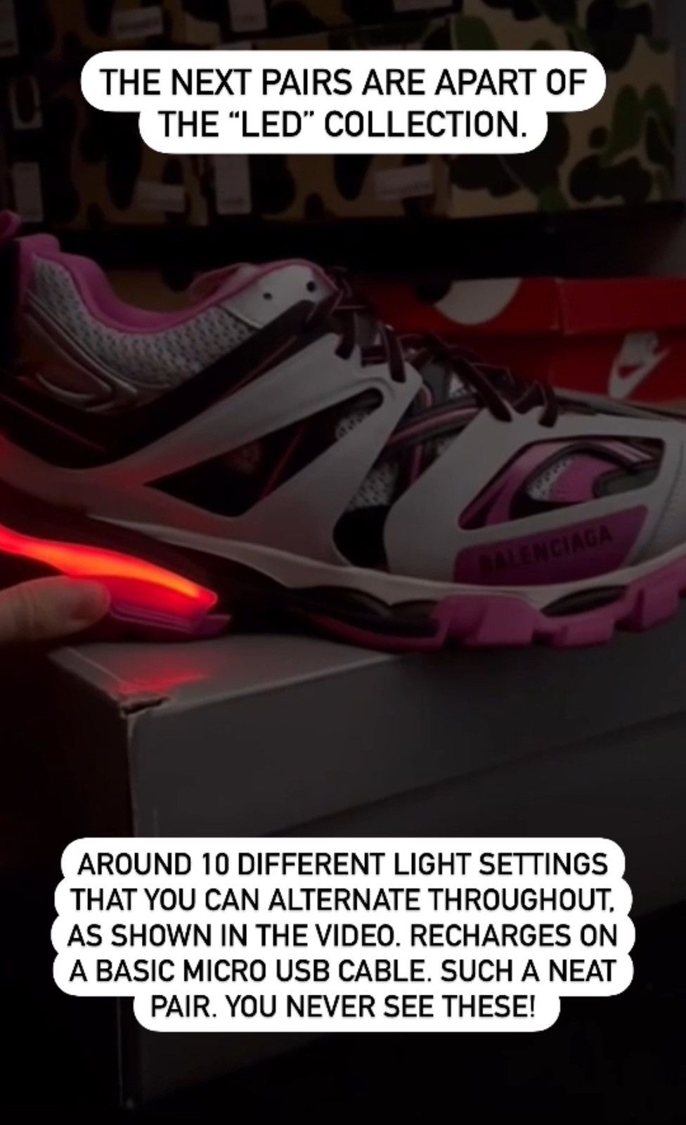 Balenciaga Balenciaga Navy LED Tracks Size US 8 / EU 41 - 5 Thumbnail