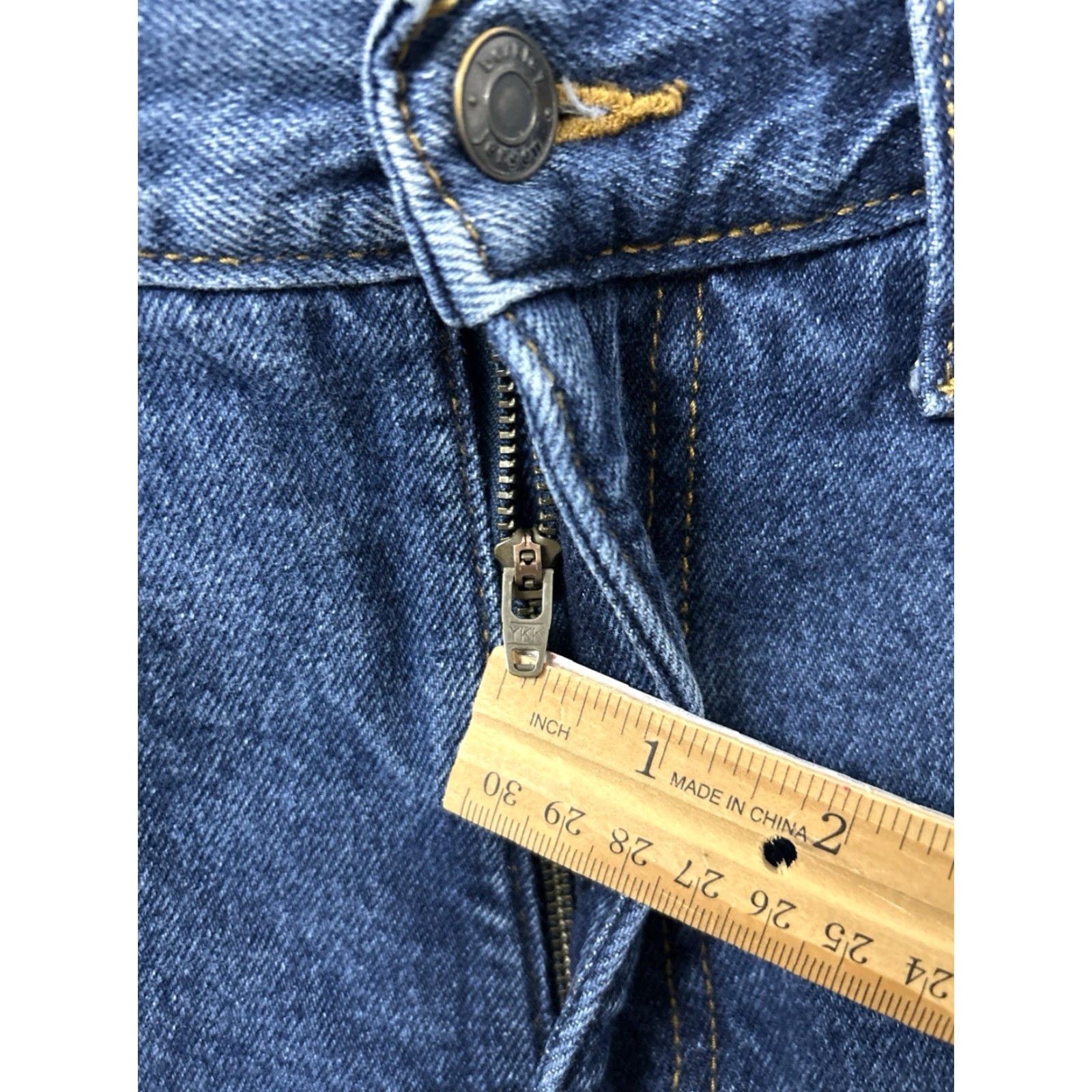 Denime Berkley Jensen Jeans Mens 32x30 Blue Wash Flannel Lined Straight Denim Quality Comfort Winter Fall Size US 32 / EU 48 - 5 Thumbnail
