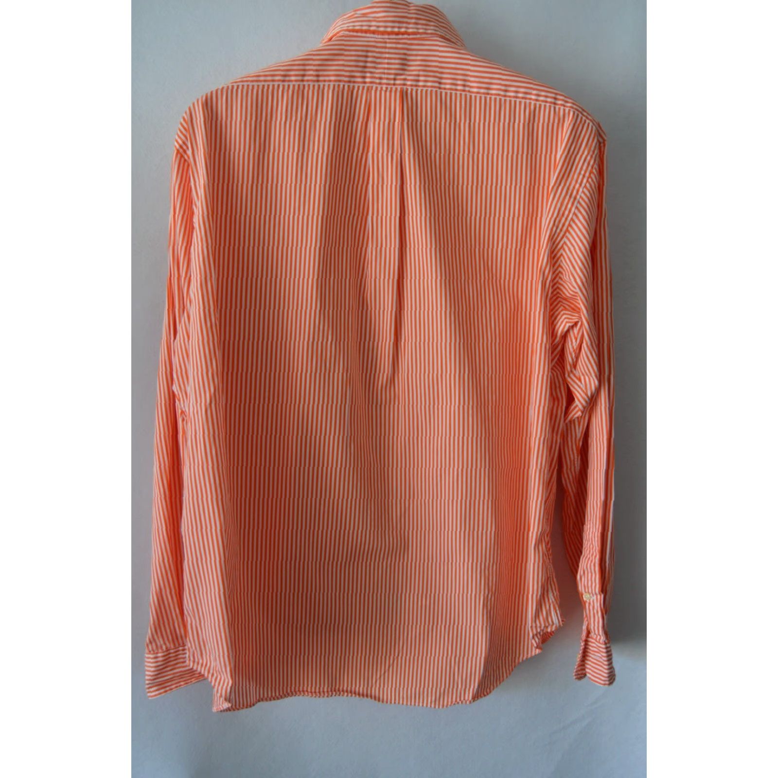 Polo Ralph Lauren VINTAGE Polo Ralph Lauren Shirt Classic Fit L/S Button-Up Orange Stripe Mens XL Size US XL / EU 56 / 4 - 2 Thumbnail