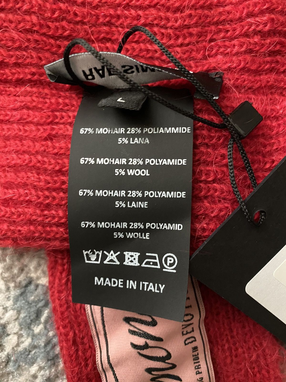 Raf Simons Raf Simons Red Mohair Long Logo Gloves Size ONE SIZE - 8 Thumbnail