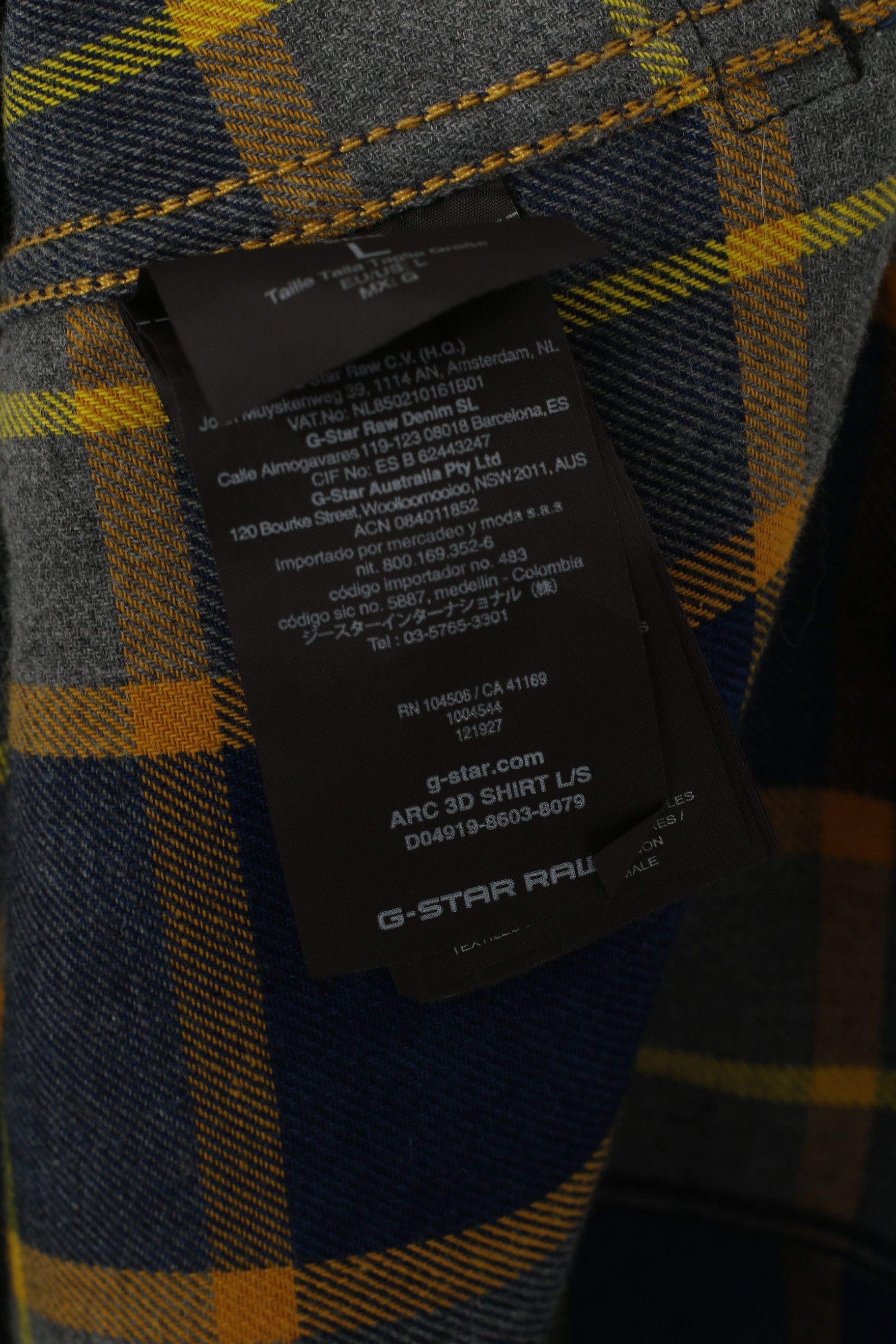 G-Star G-STAR RAW Men L Casual Shirt Navy Check 4902 Size US L / EU 52-54 / 3 - 4 Thumbnail