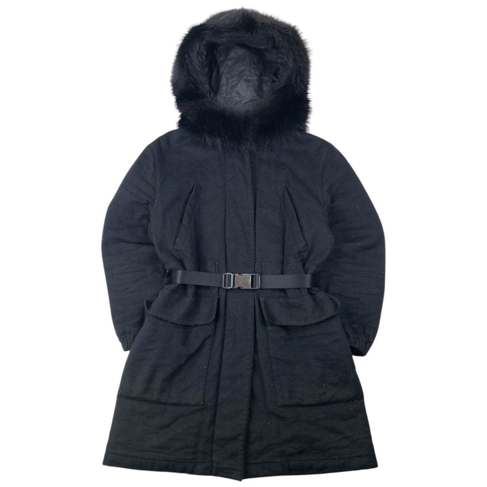 Prada Vintage 2000s Prada Sport Raccoon Fur Wool Jacket Womens L Size L / US 10 / IT 46 - 1 Thumbnail