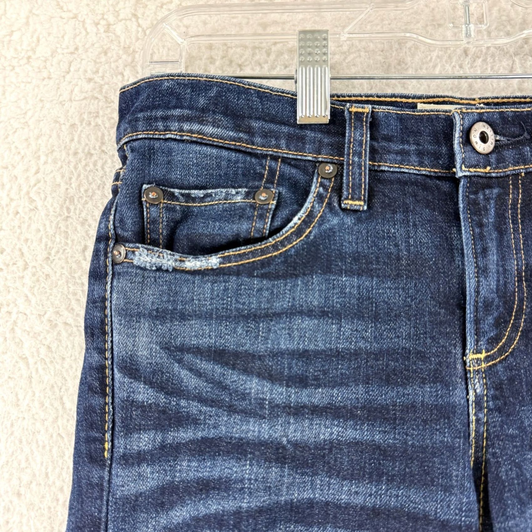 Simon Miller Simon Miller Jeans Womens Slim Straight Mid-Rise Distressed Blue Denim Jeans 26 Blue Denim Slim Straight Womens Jeans Size 26" / US 2 / IT 38 - 6 Thumbnail