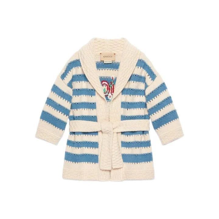 Gucci Gucci Gucci Blue Striped Knit Cardigan for Infants -2506 Size US XXS / EU 40 - 1 Thumbnail