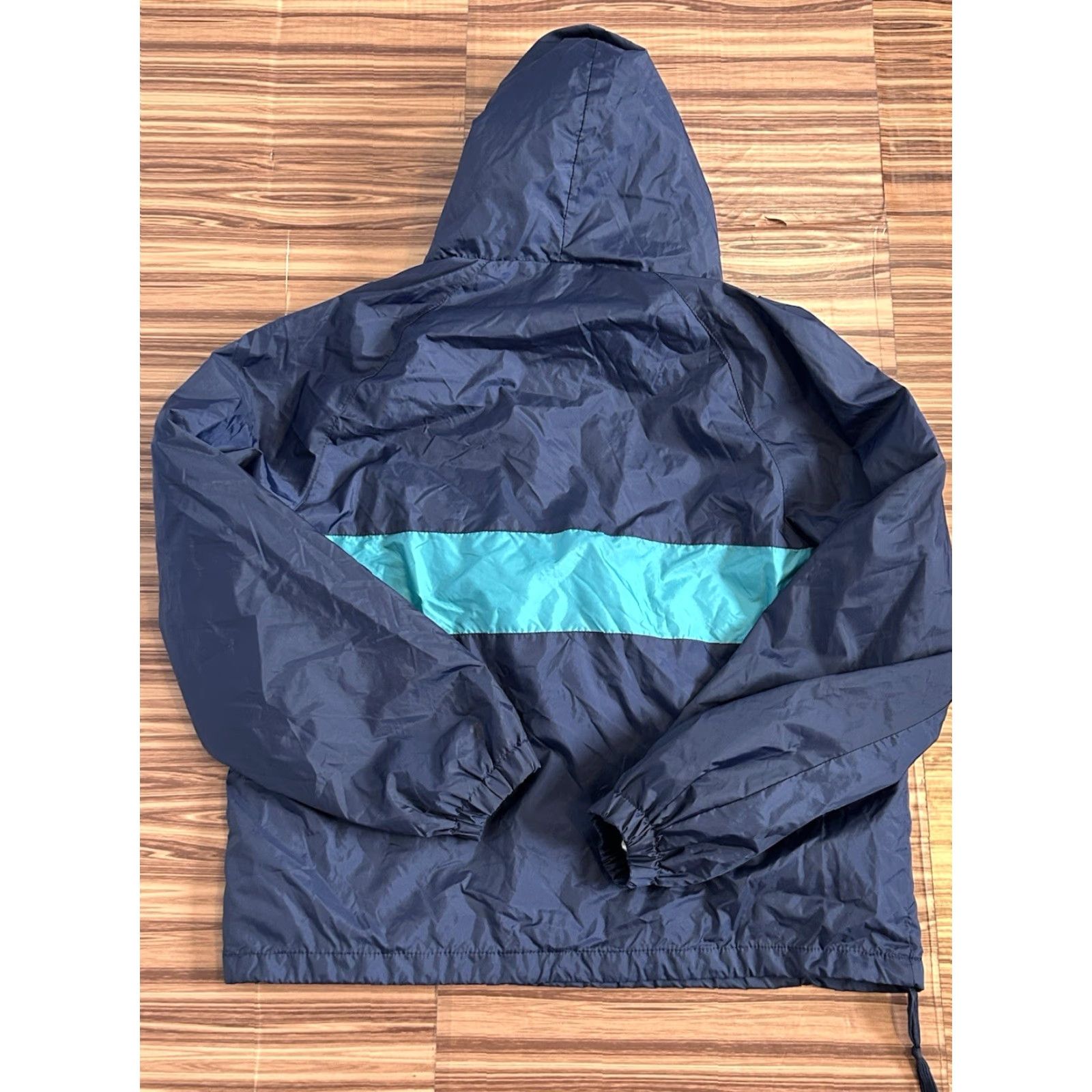 Vintage Cuffy's Cape Cod Long Sleeve Hoodie 2XL Mens Blue Nylon 1/4 Zip Windbreaker Pockets Size US XXL / EU 58 / 5 - 2 Thumbnail