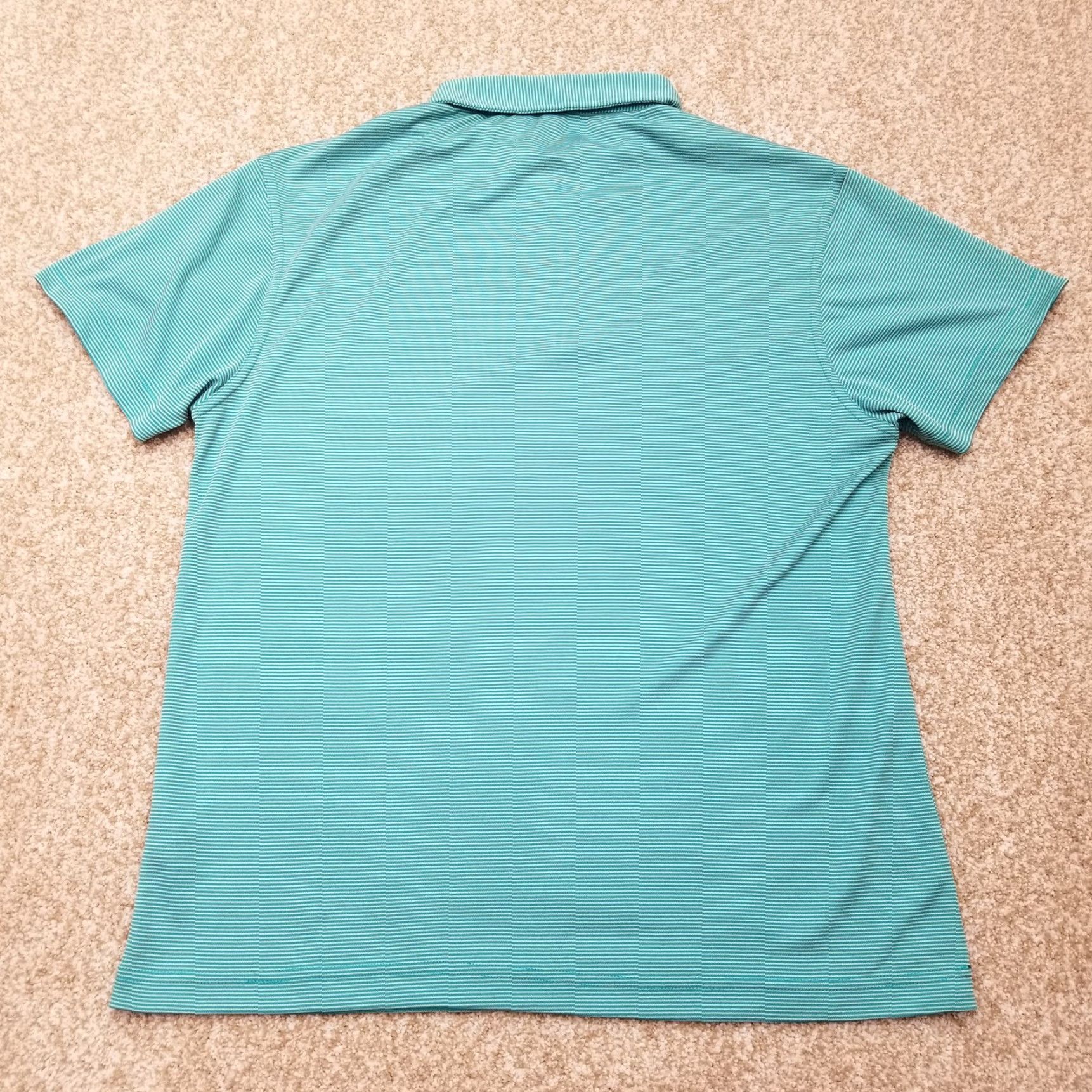 Vintage B Line Sport Polo Shirt Mens M Green Striped Golf Casual 100% Polyester Size US M / EU 48-50 / 2 - 5 Thumbnail