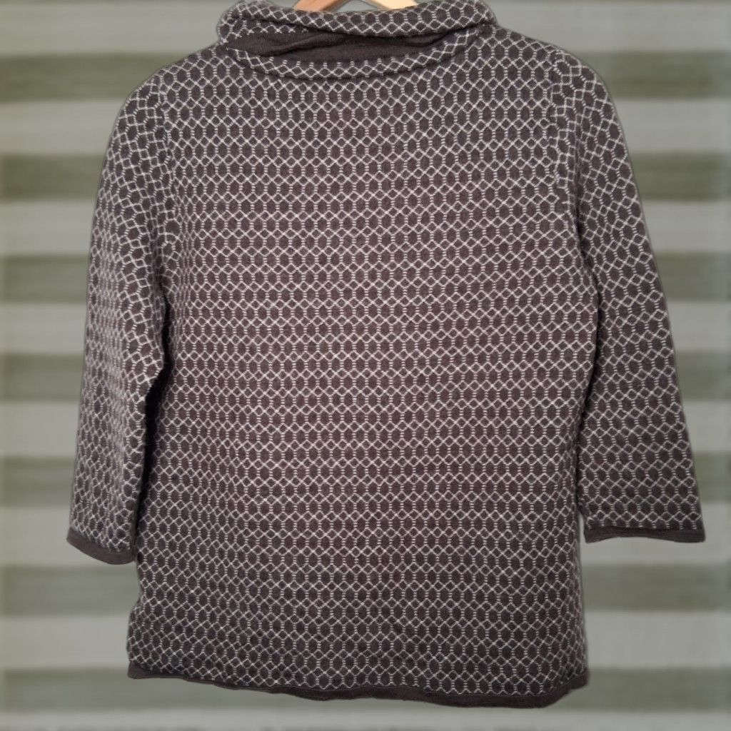 Talbots Talbots Petites Merino Wool Sweater Women PL Brown Geometric Natural Read Size L / US 10 / IT 46 - 1 Thumbnail