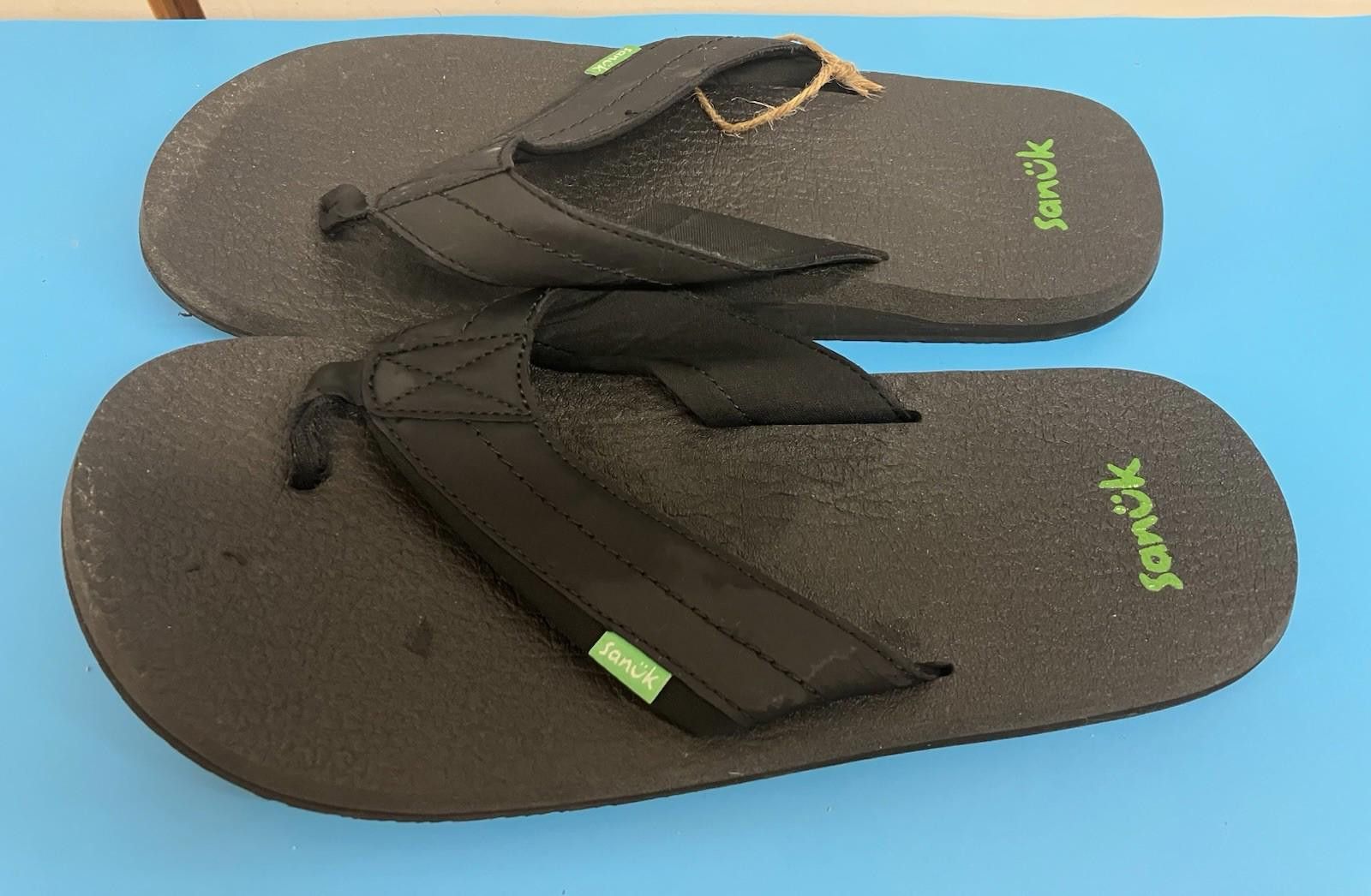 Sanuk Sanuk Ziggy Flip Flops Sandals Men's Size 11 Black NWOT Size US 11 / EU 44 - 2 Thumbnail