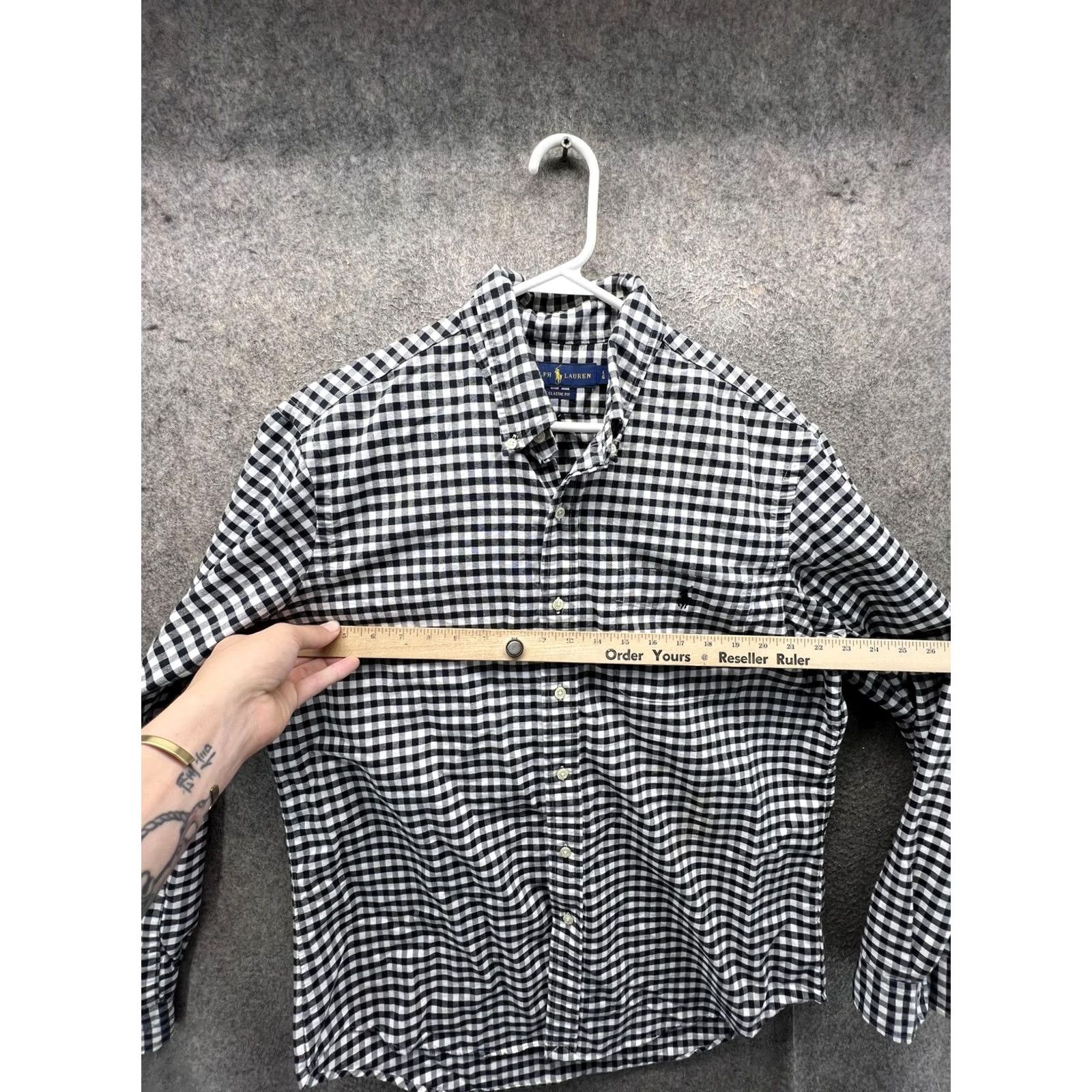 Ralph Lauren Ralph Lauren Shirt Mens Large Black Check Oxford Button Front Classic Vintage Shirt Size US L / EU 52-54 / 3 - 4 Thumbnail