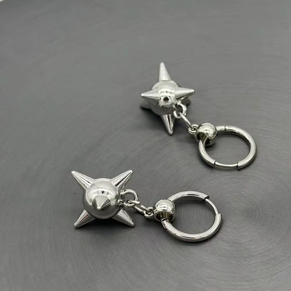 Jewelry Spiky Ball Hoop Dangle Earrings Size ONE SIZE - 3 Thumbnail