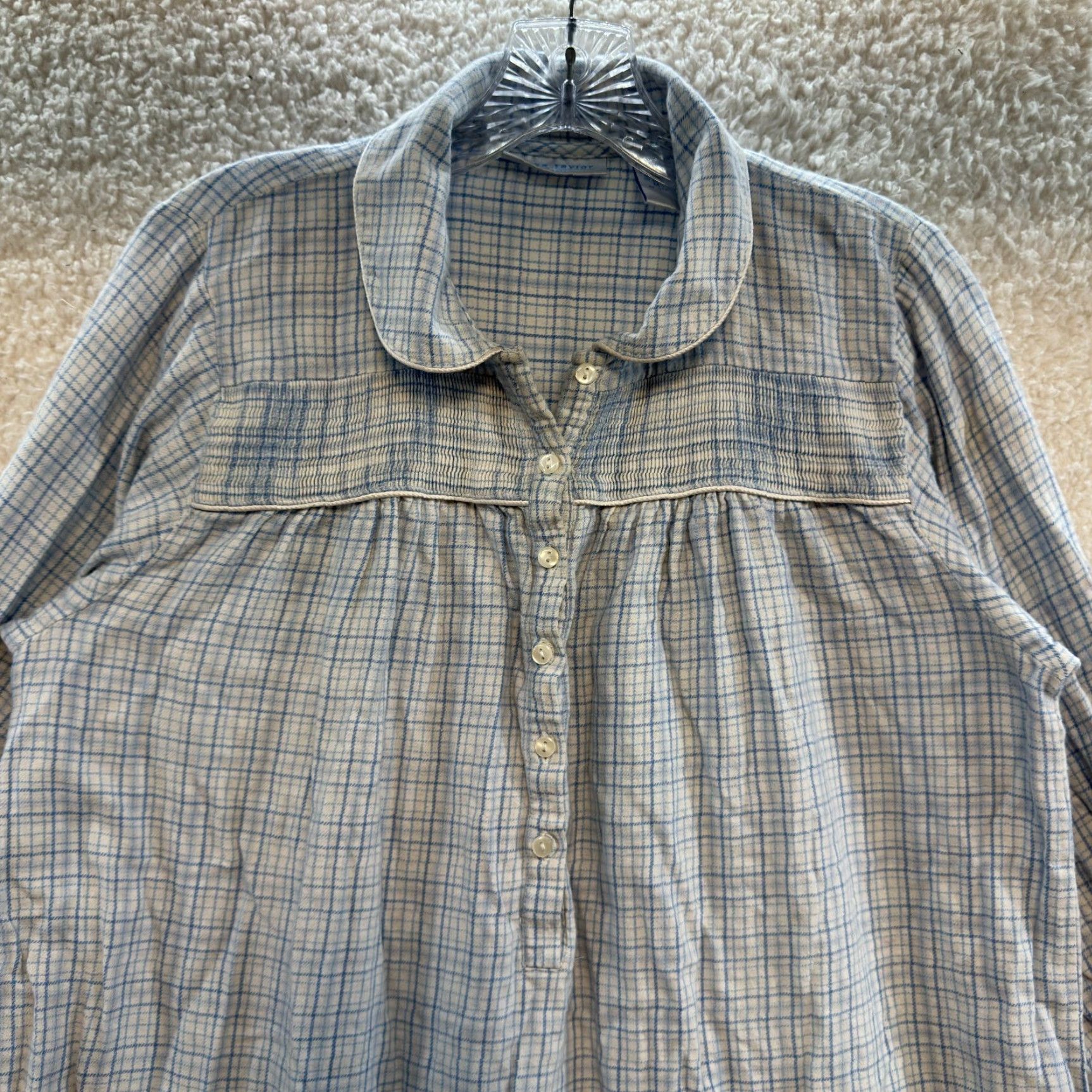 Vintage VINTAGE Nightgown Sleep Dress M Blue Plaid Country Prairie Grandma Cottagecore Erika Taylor Cotton Sleepwear Women’s/Men’s? Size M / US 6-8 / IT 42-44 - 3 Thumbnail