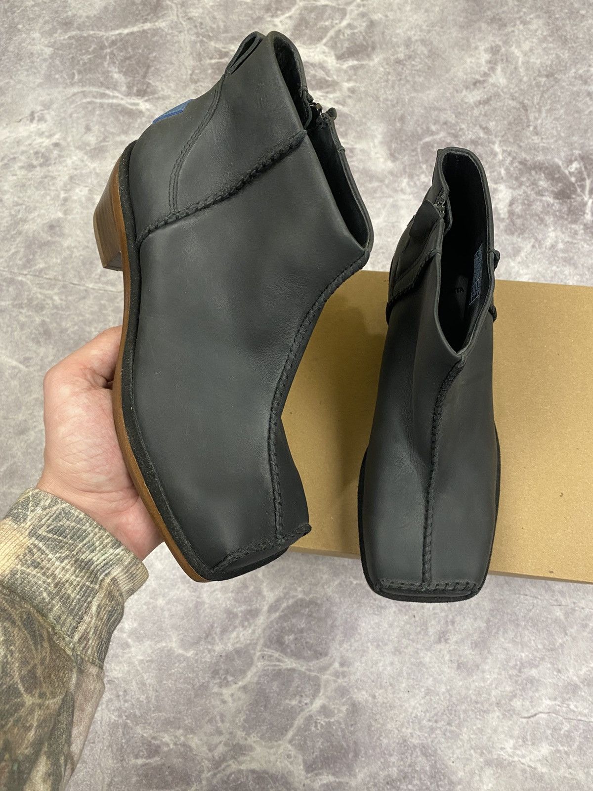 Eckhaus Latta Ugg X Eckhaus Latta Dark Leather Square Toe Boots Size: 36 Size US 6 / IT 36 - 1 Thumbnail